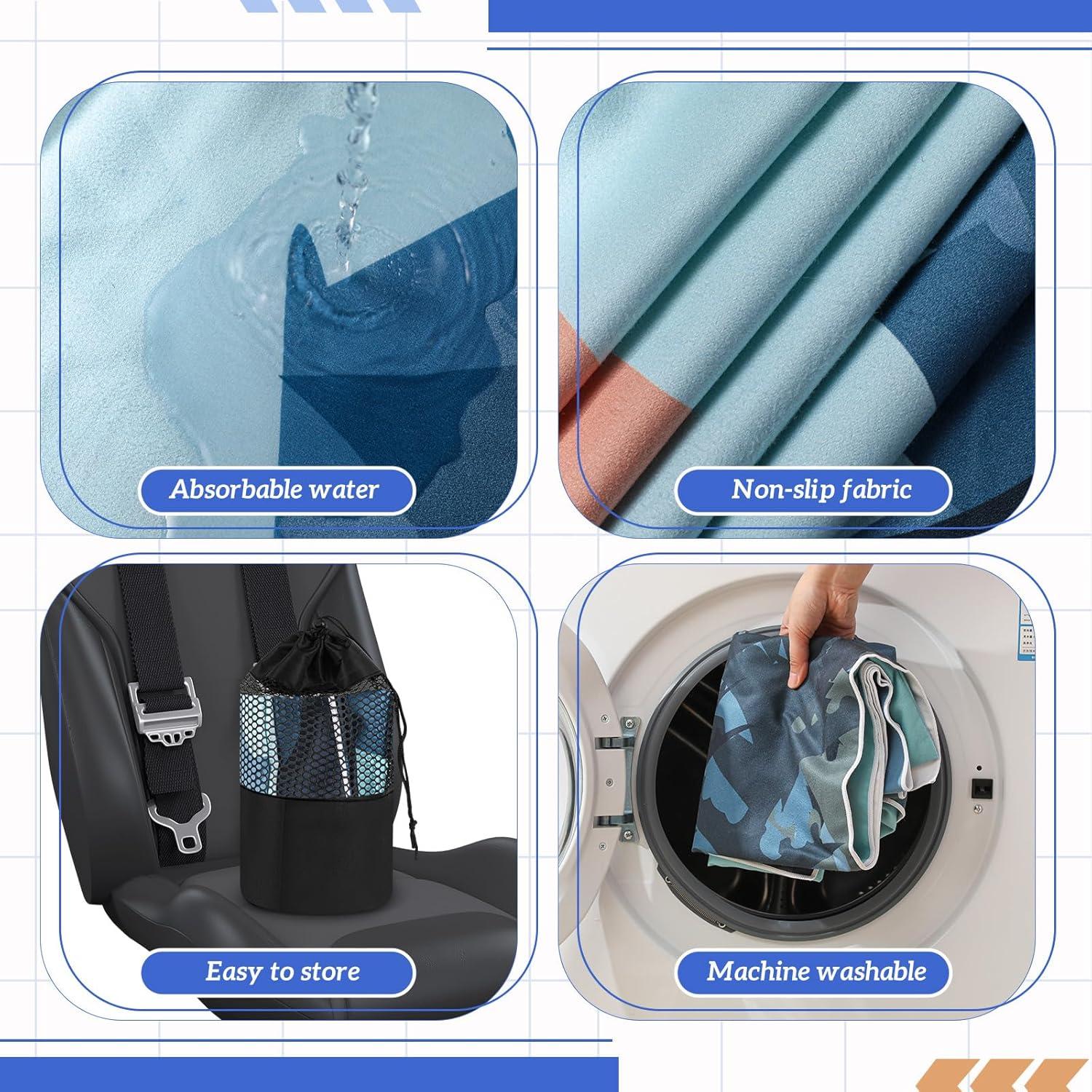 Paquete 2 Fundas Toalla Asiento Coche + Toalla Deportiva Hahafelt