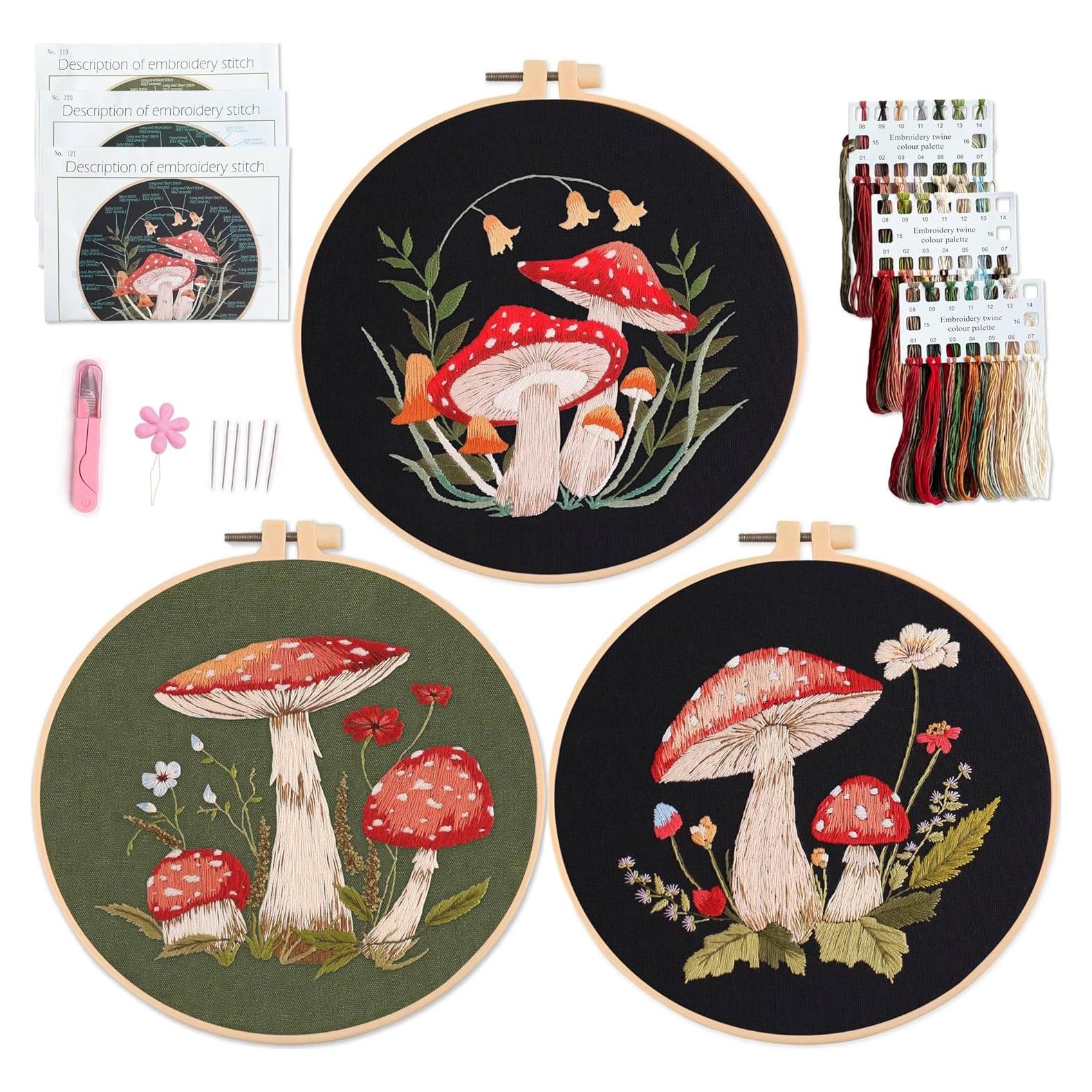 Kit de Bordado de Champiñones Myfelicity - 3 Piezas