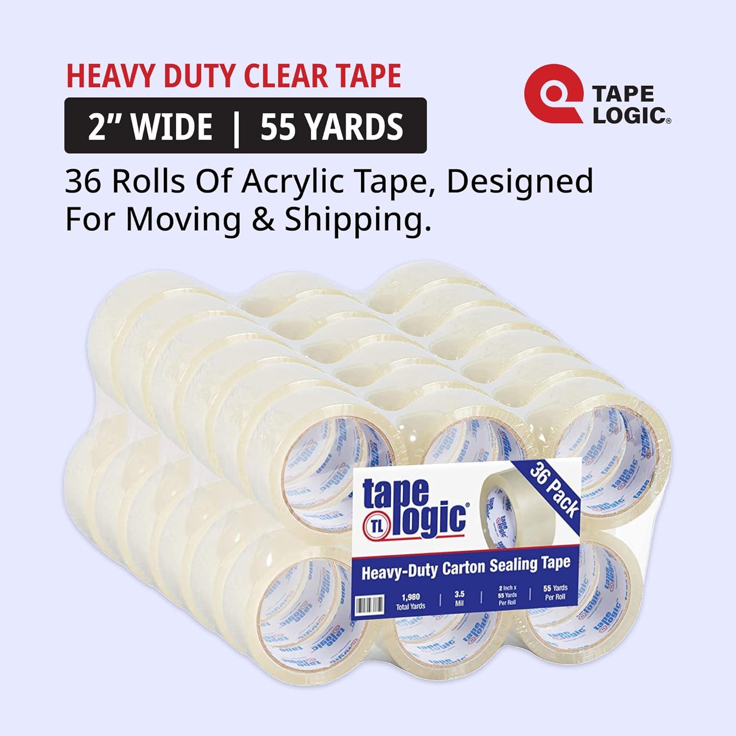 Cinta de Empaque Tape Logic 5cm x 50m - 36 Rollos Transparente