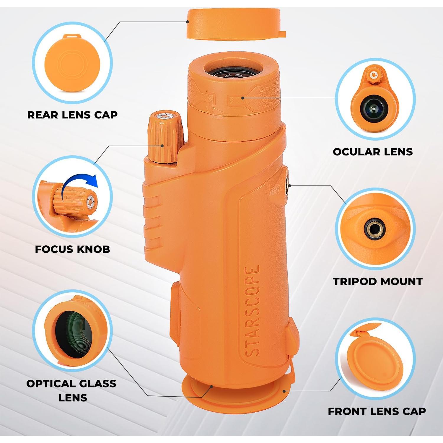 Monóculo Starscope 10x42 HD Naranja para Observación