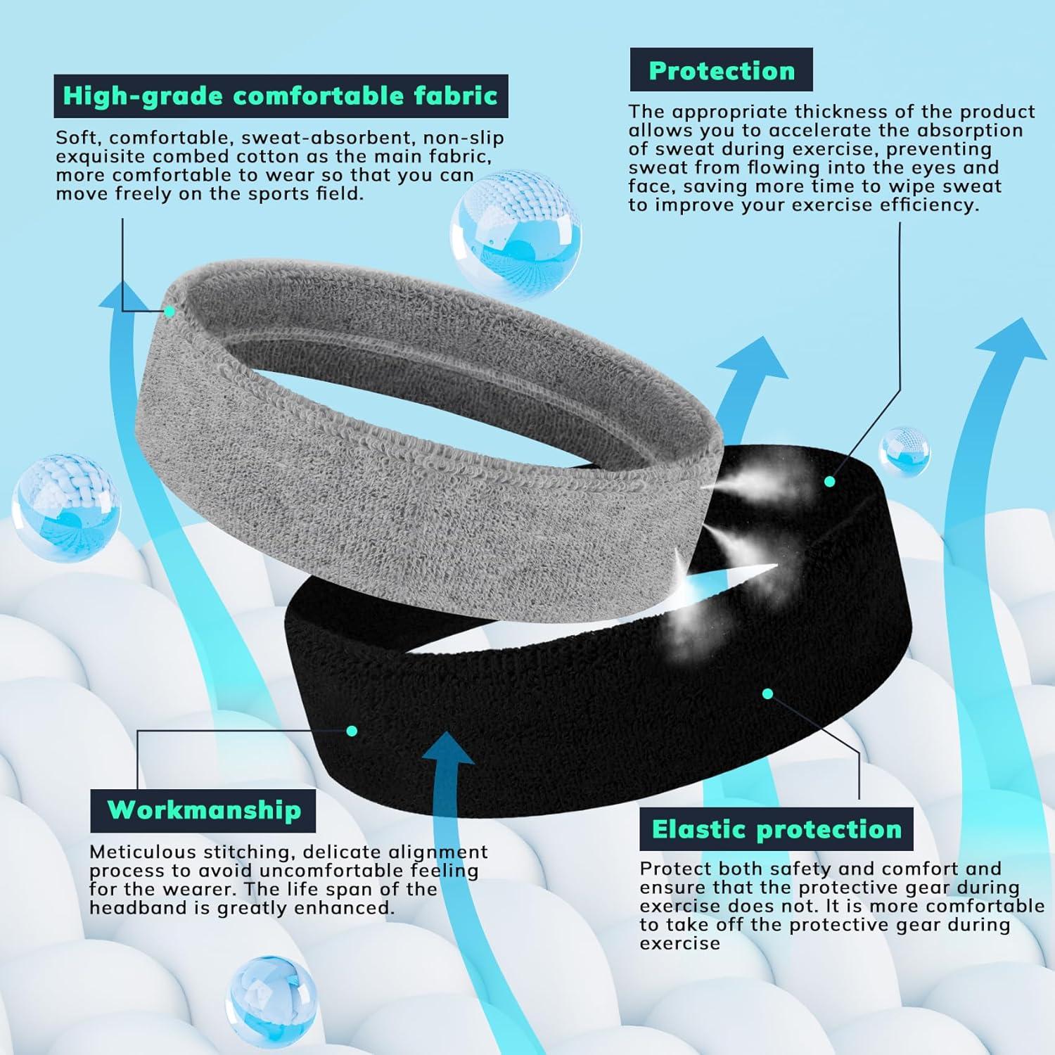 Cinta deportiva para la cabeza SEPORUD - 4 piezas absorbentes