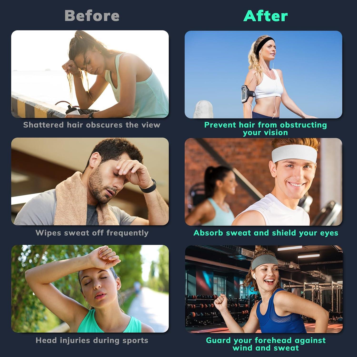 Cinta deportiva para la cabeza SEPORUD - 4 piezas absorbentes