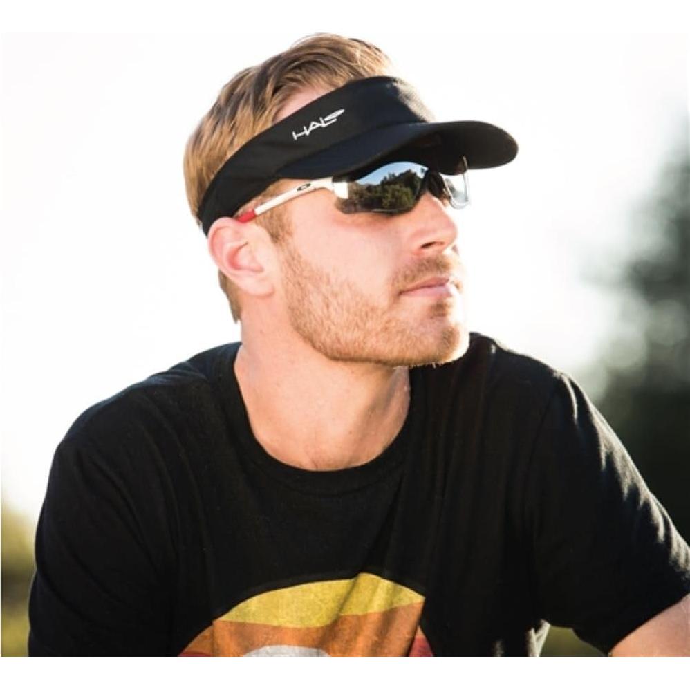 Visera Deportiva Halo con Cinta para la Cabeza Negra