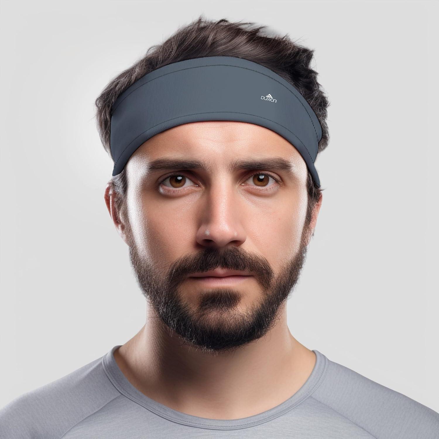 Diadema deportiva Duwoni unisex - Banda de sudor gris 11.94 cm