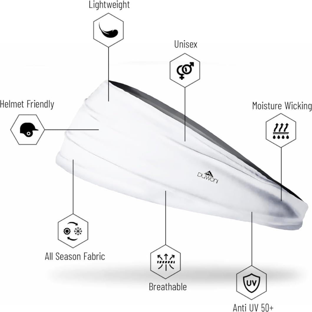 Diadema deportiva Duwoni unisex - Banda de sudor gris 11.94 cm