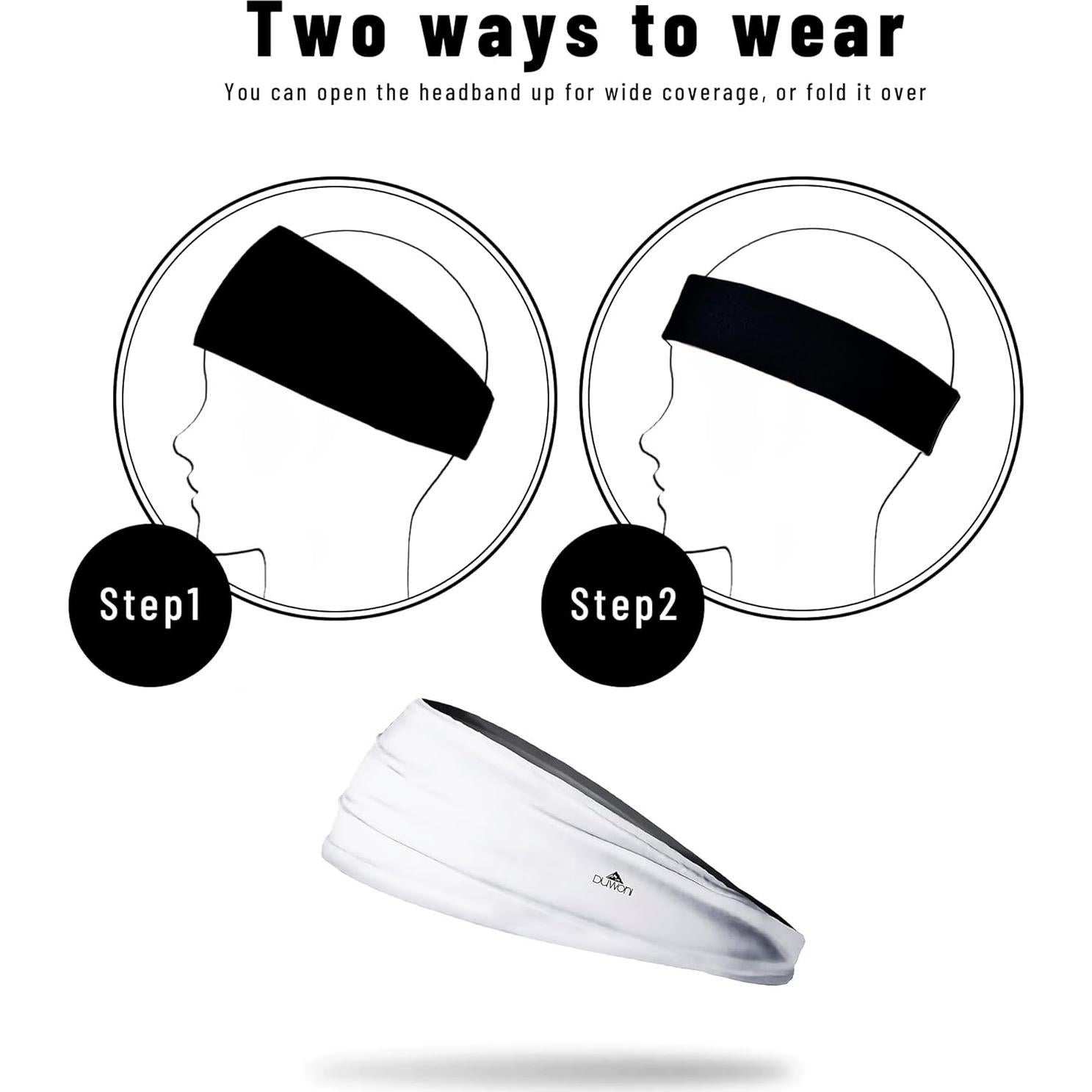 Diadema deportiva Duwoni unisex - Banda de sudor gris 11.94 cm