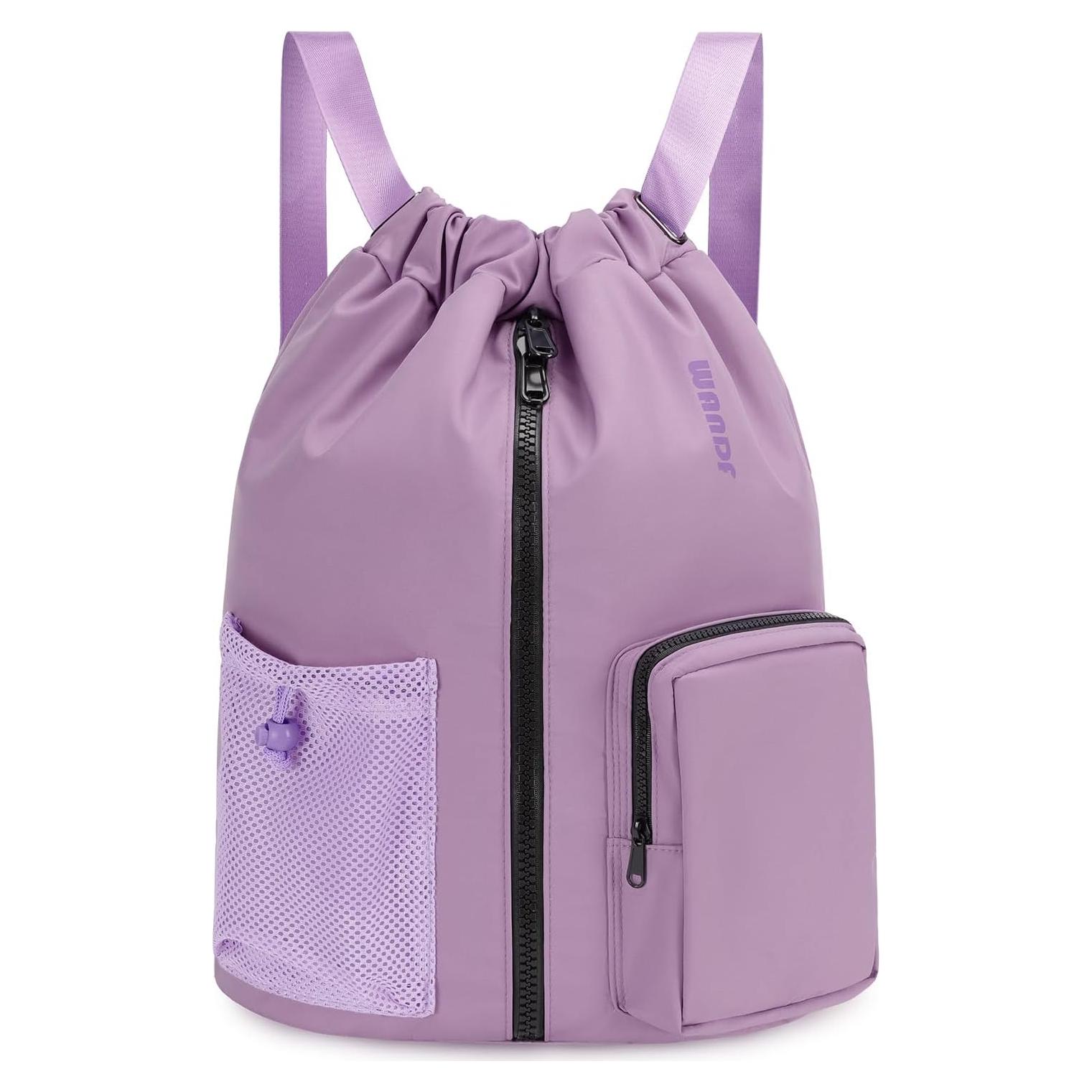Mochila de Cuerda WANDF Unisex 25L Resistente al Agua Púrpura