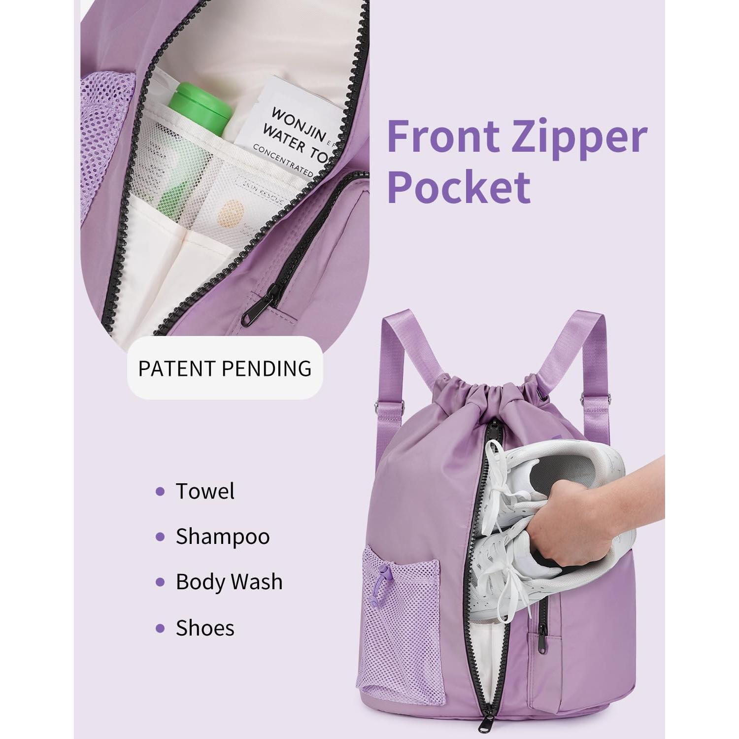 Mochila de Cuerda WANDF Unisex 25L Resistente al Agua Púrpura