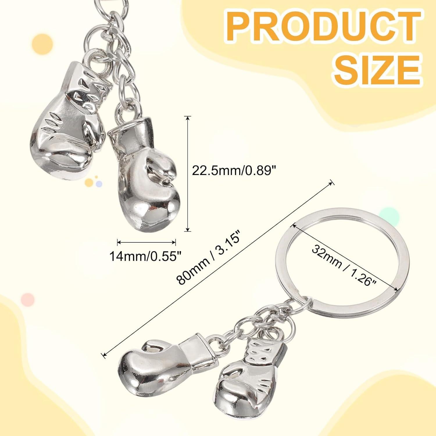 Llaveros de Boxeo PATIKIL, Colgante Plateado de Metal 80mm