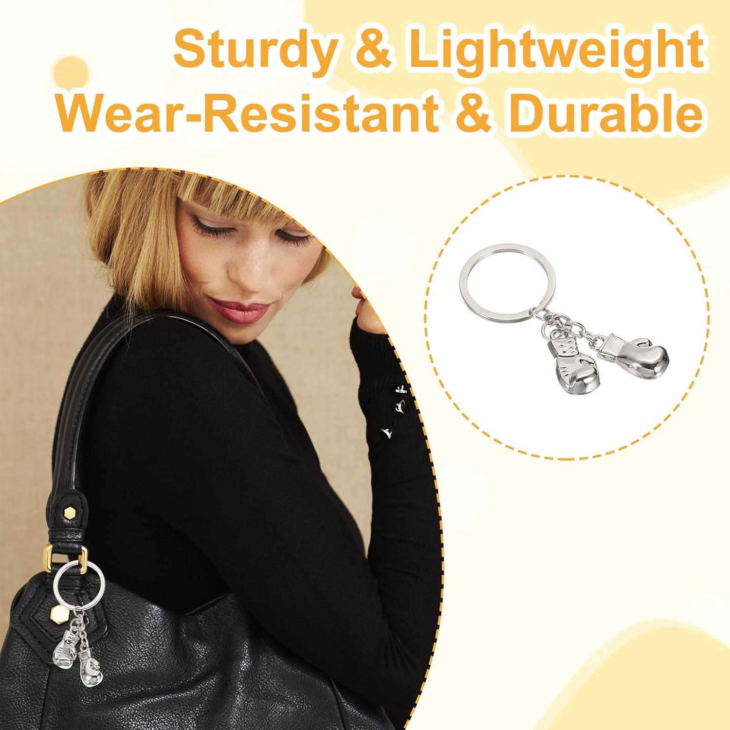 Llaveros de Boxeo PATIKIL, Colgante Plateado de Metal 80mm