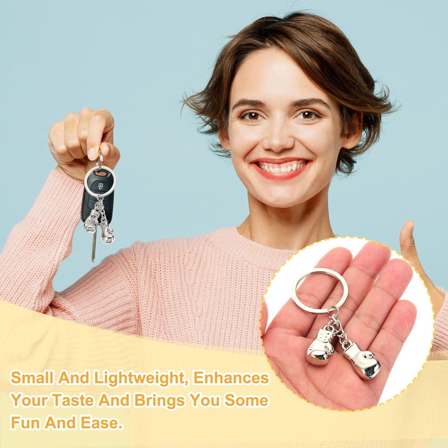 Llaveros de Boxeo PATIKIL, Colgante Plateado de Metal 80mm