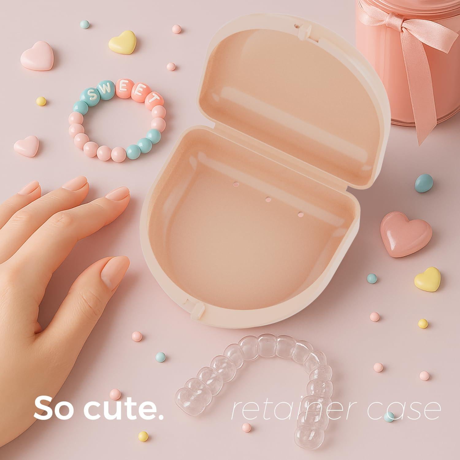 Estuche para Retenedores Invisalign Rosa - Material Grado Alimenticio