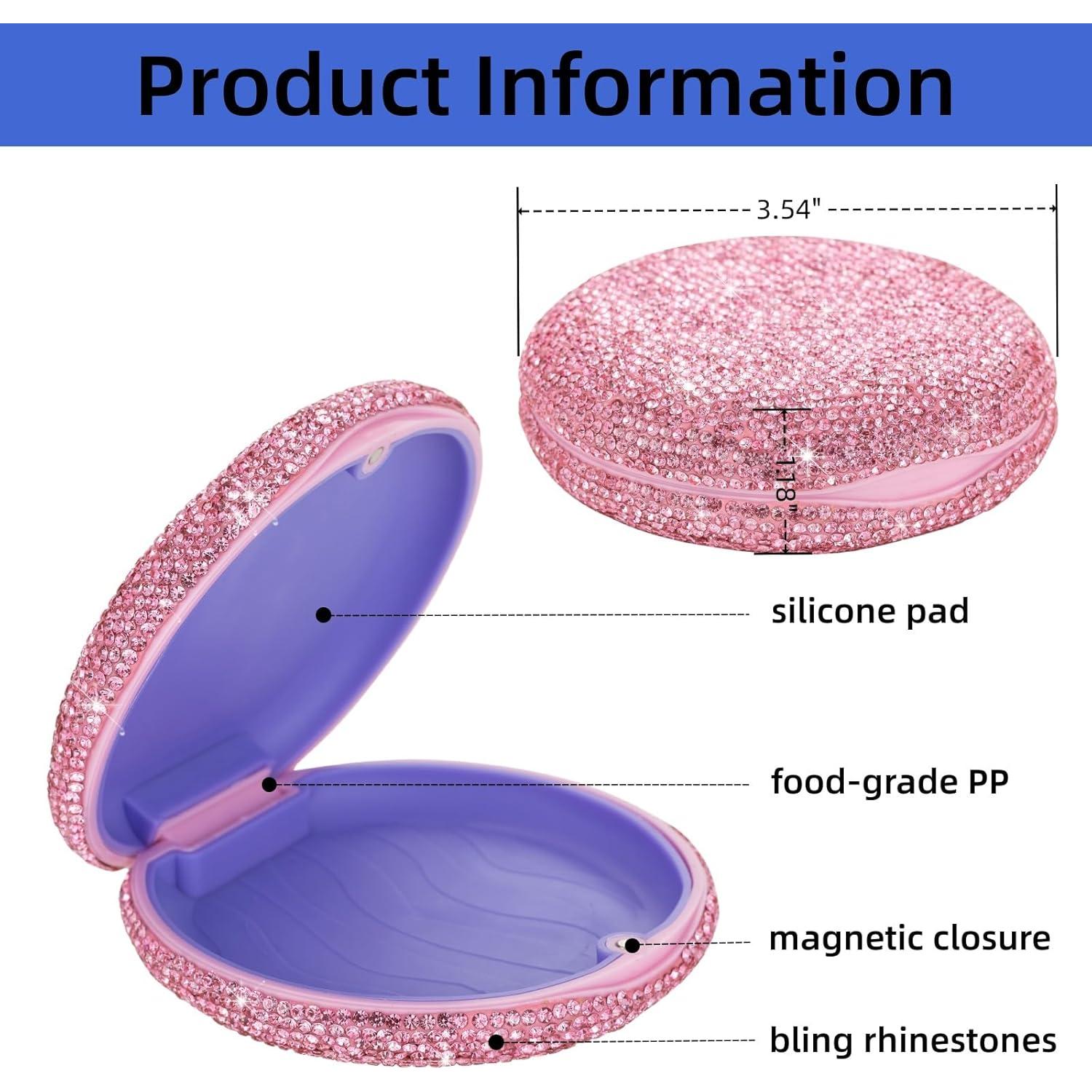 Estuche de Retención Rosa Veseek para Dentadura y Alineadores
