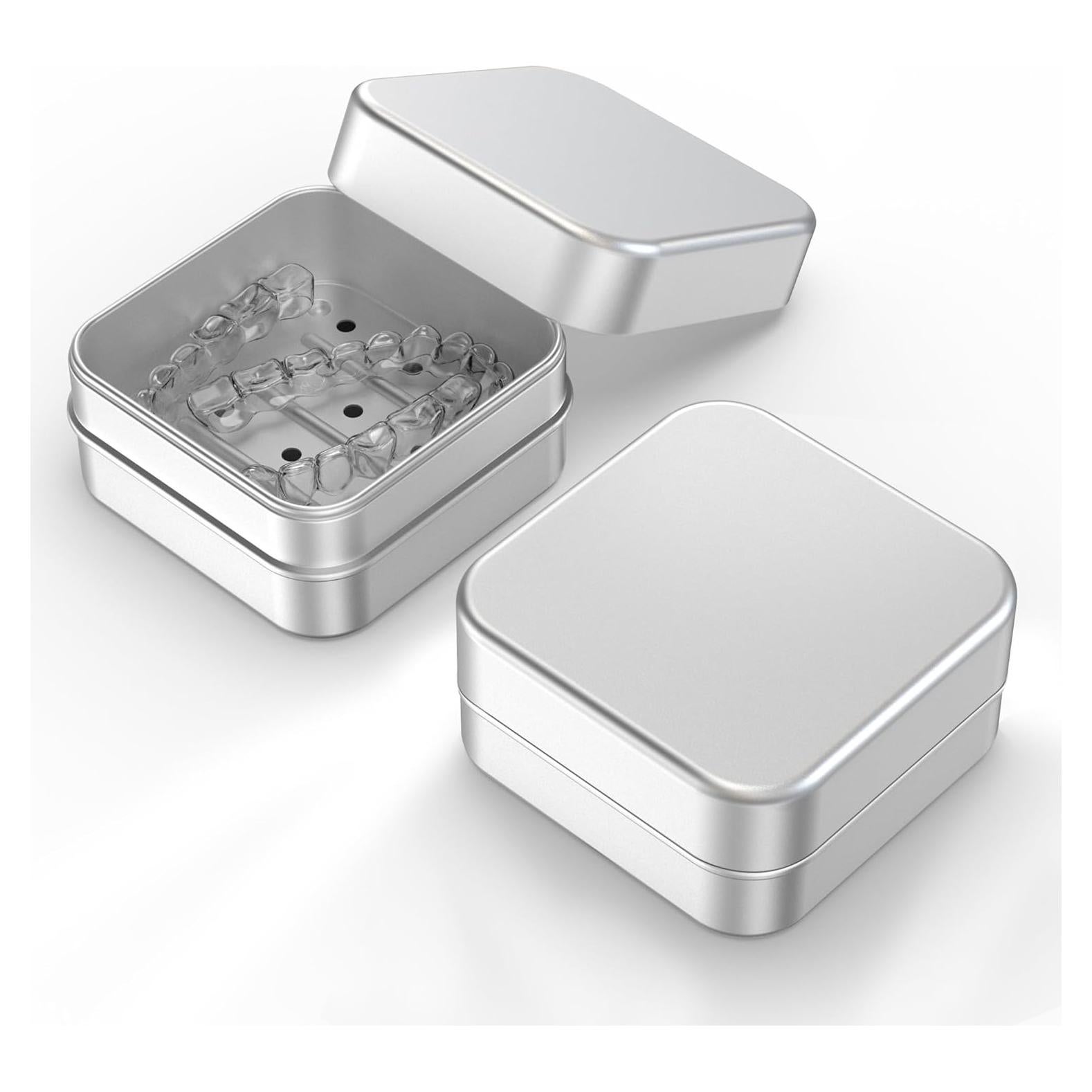 Estuche de Aluminio Ainiya para Invisalign - 2 Unidades, Portátil