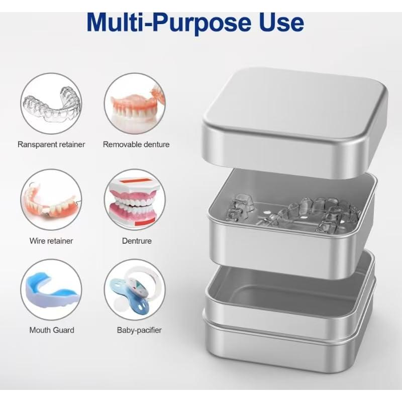 Estuche de Aluminio Ainiya para Invisalign - 2 Unidades, Portátil