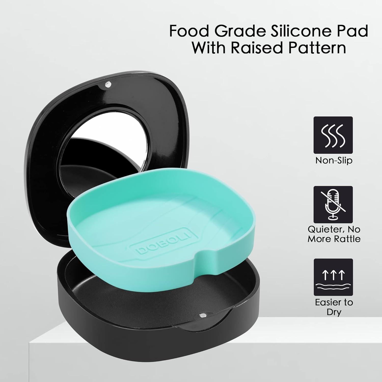 Caso de Retenedor Doboli Negro con Ventilación y Espejo