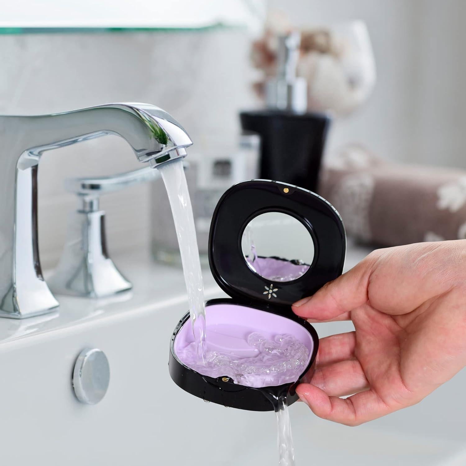 Caso de Retenedor Doboli Negro con Ventilación y Espejo