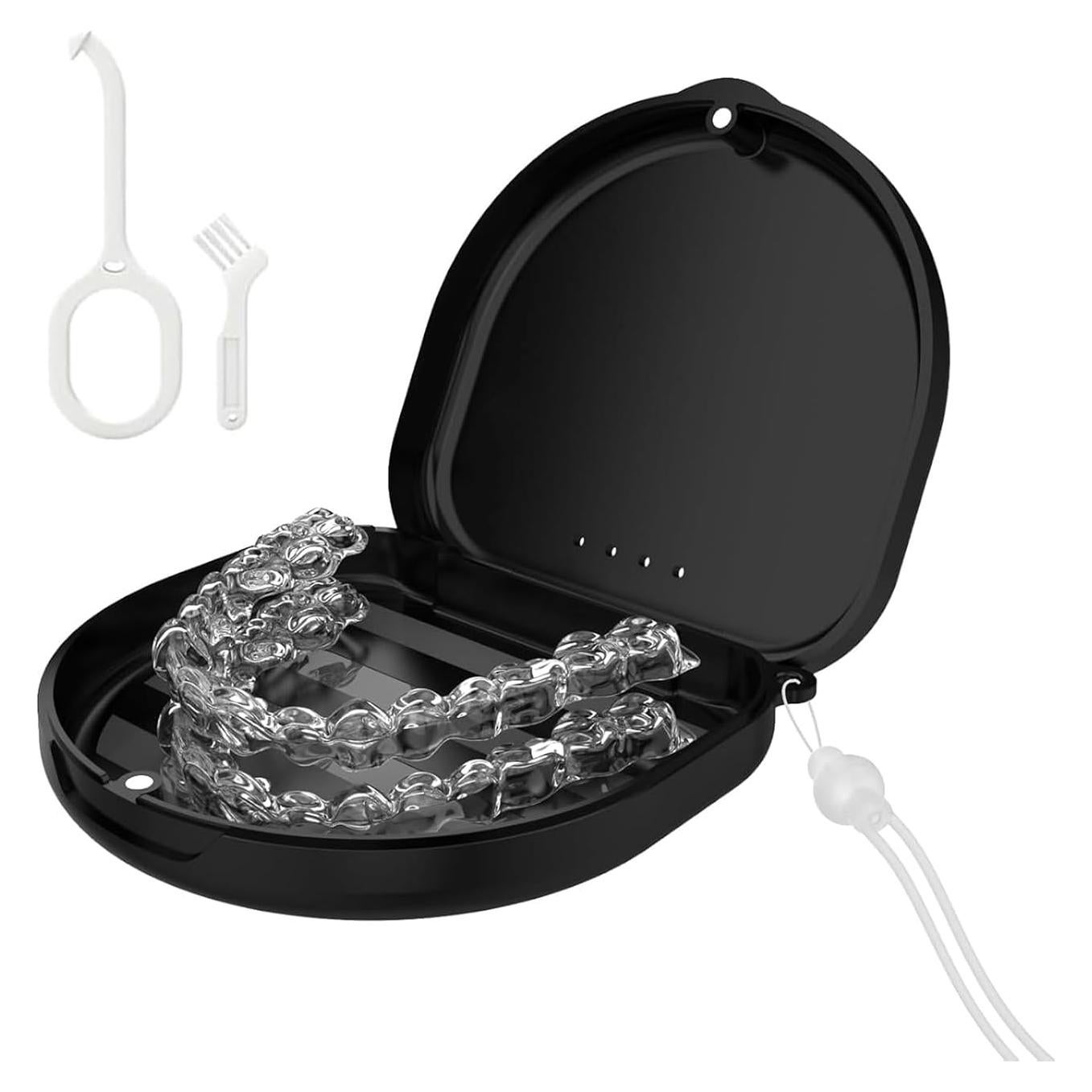 Estuche delgado para retenedores Invisalign TYSORETY Negro