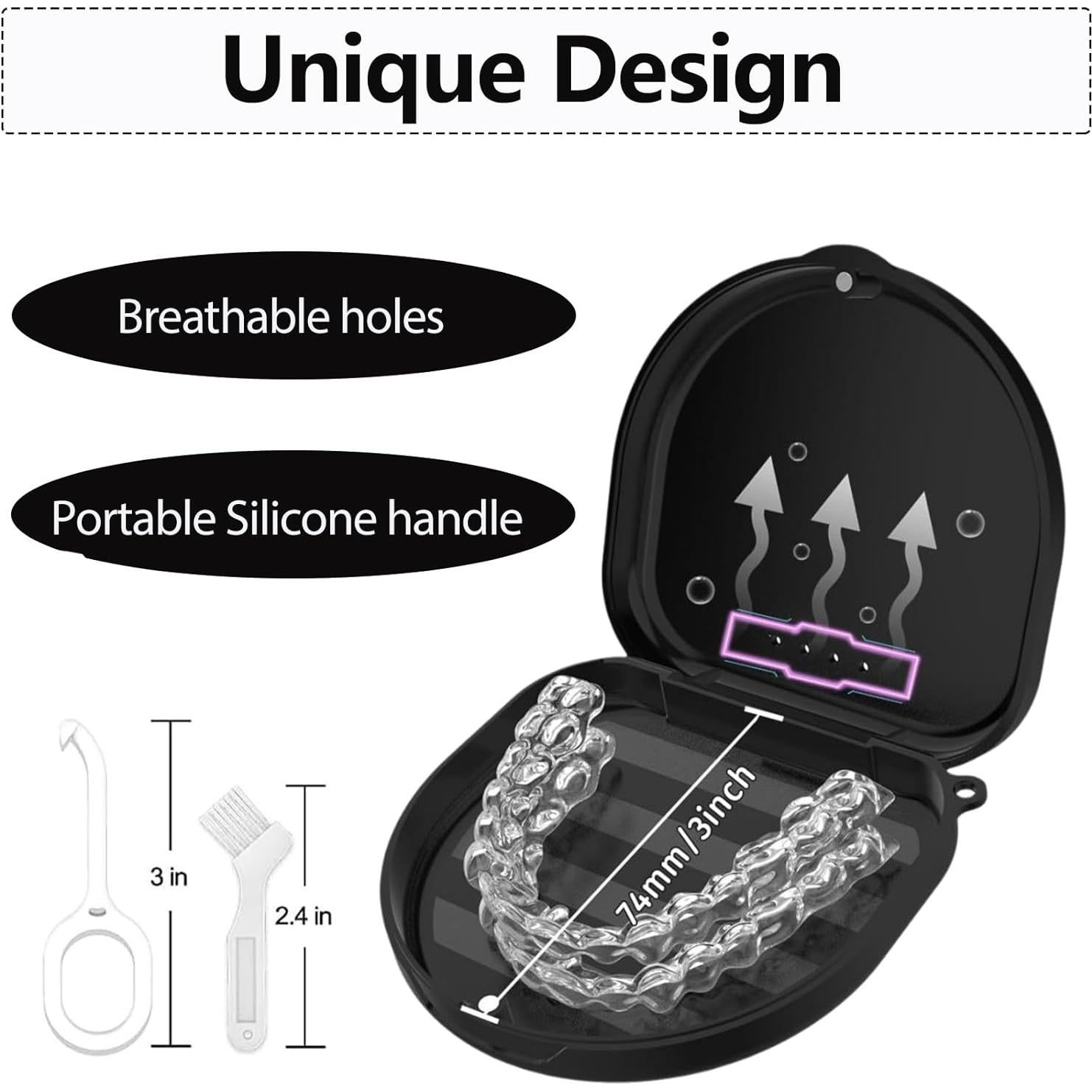 Estuche delgado para retenedores Invisalign TYSORETY Negro