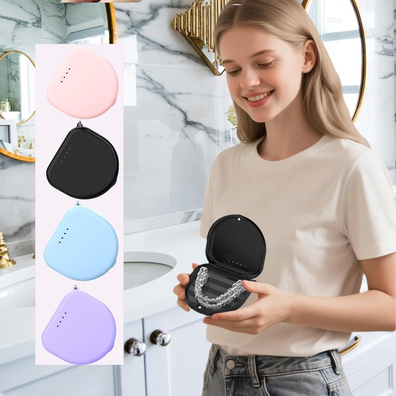 Estuche delgado para retenedores Invisalign TYSORETY Negro