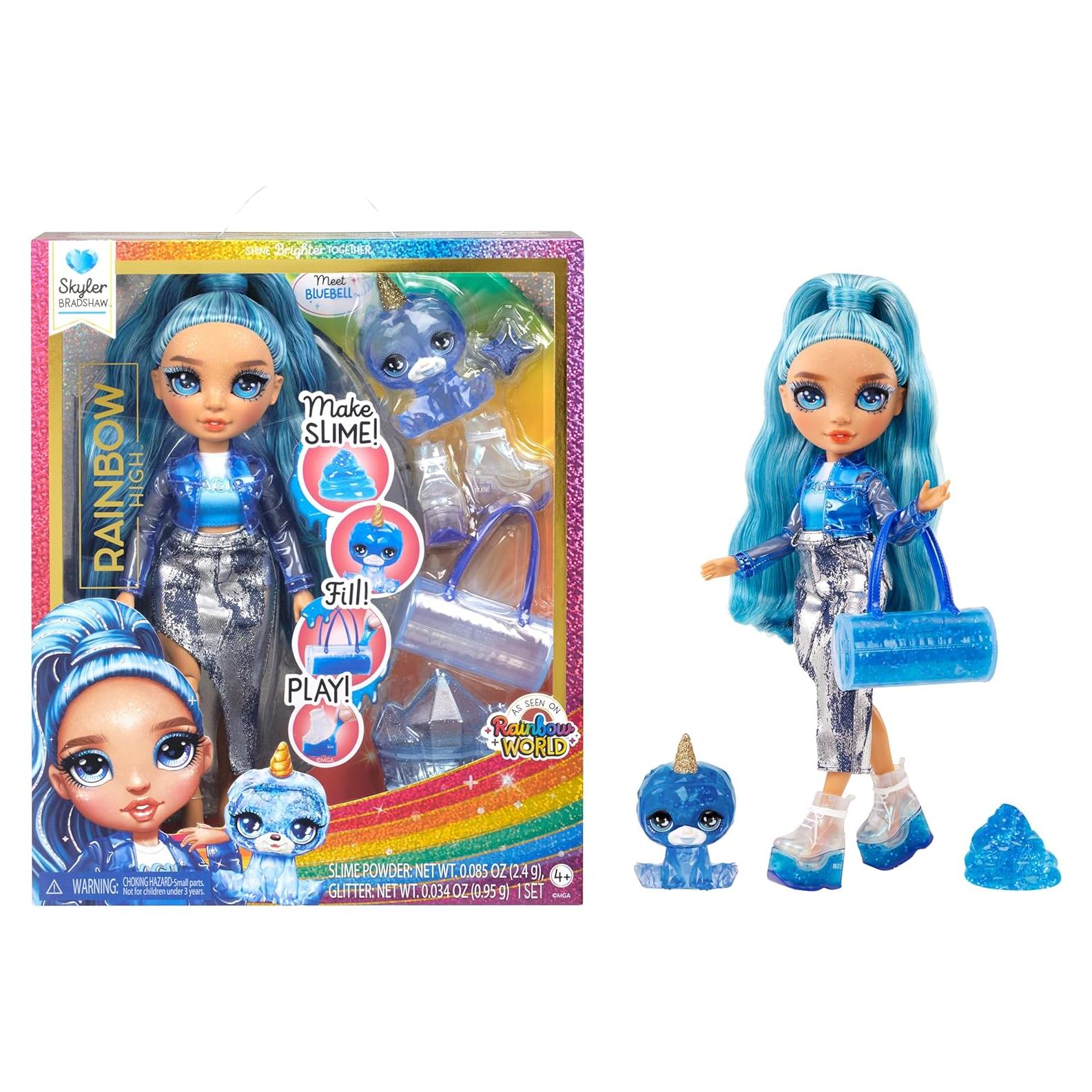 Muñeca Rainbow High Skyler 28 cm con Mascota y Kit de Slime