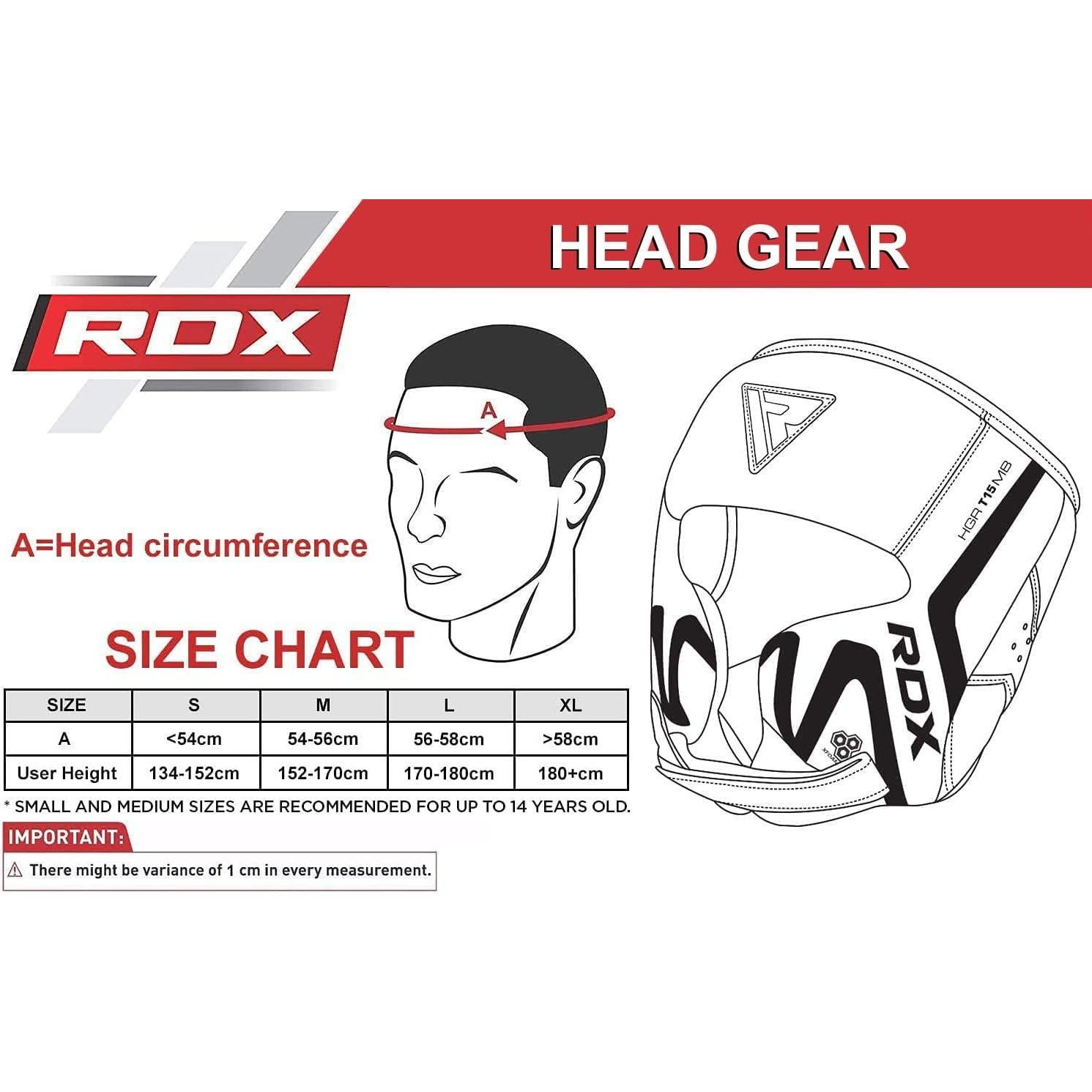 Casco de Boxeo RDX Sparring Cuero ConvEX Negro Talla Única