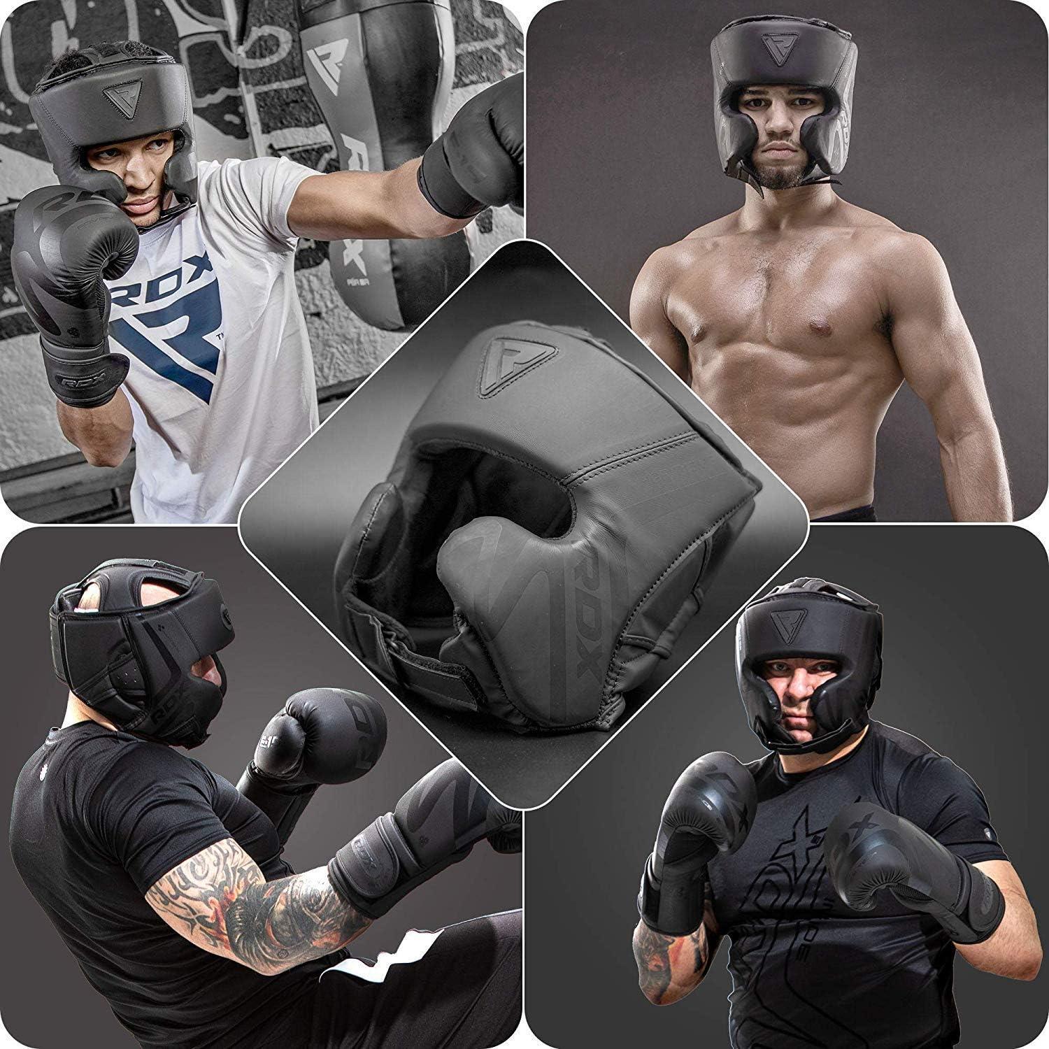 Casco de Boxeo RDX Sparring Cuero ConvEX Negro Talla Única