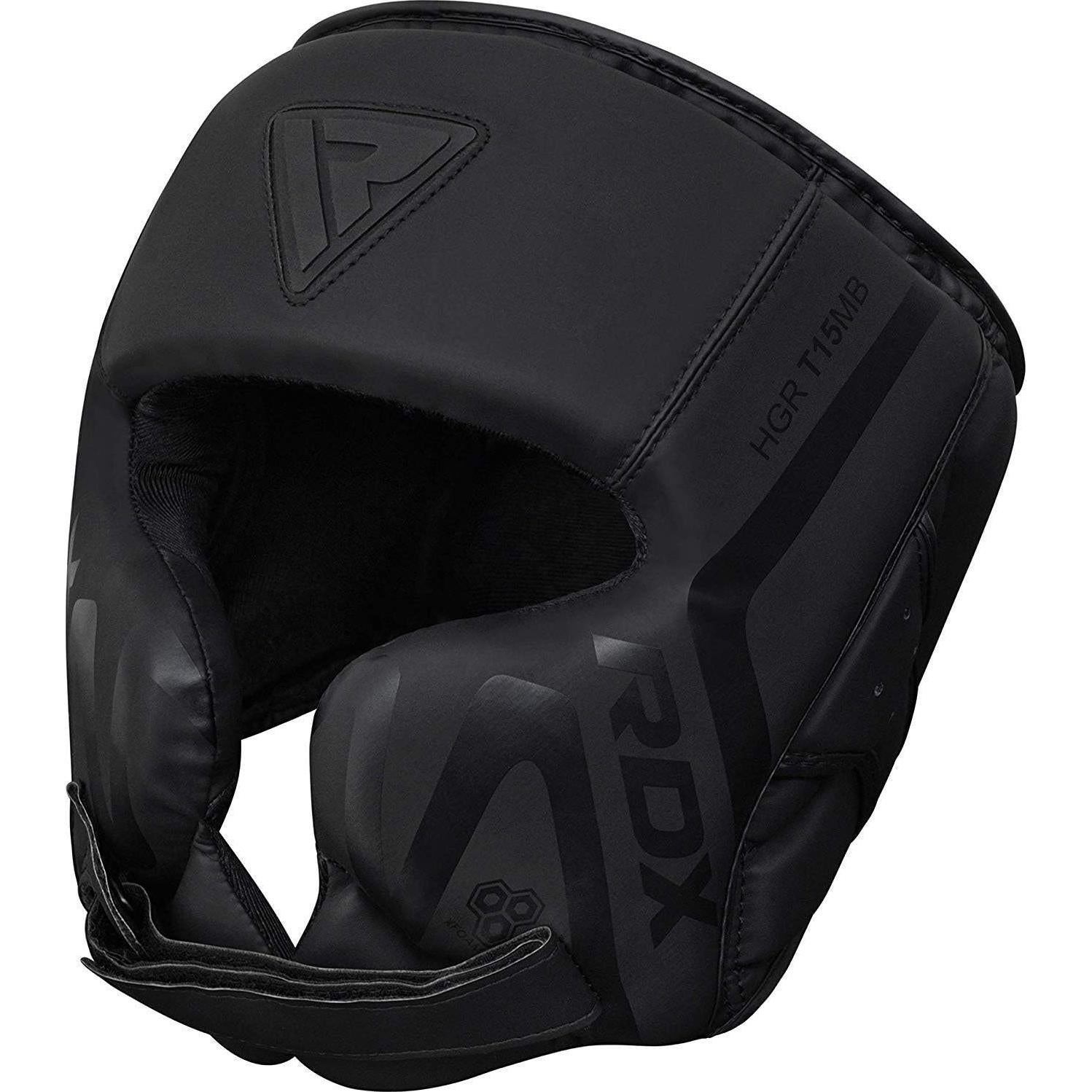 Casco de Boxeo RDX Sparring Cuero ConvEX Negro Talla Única