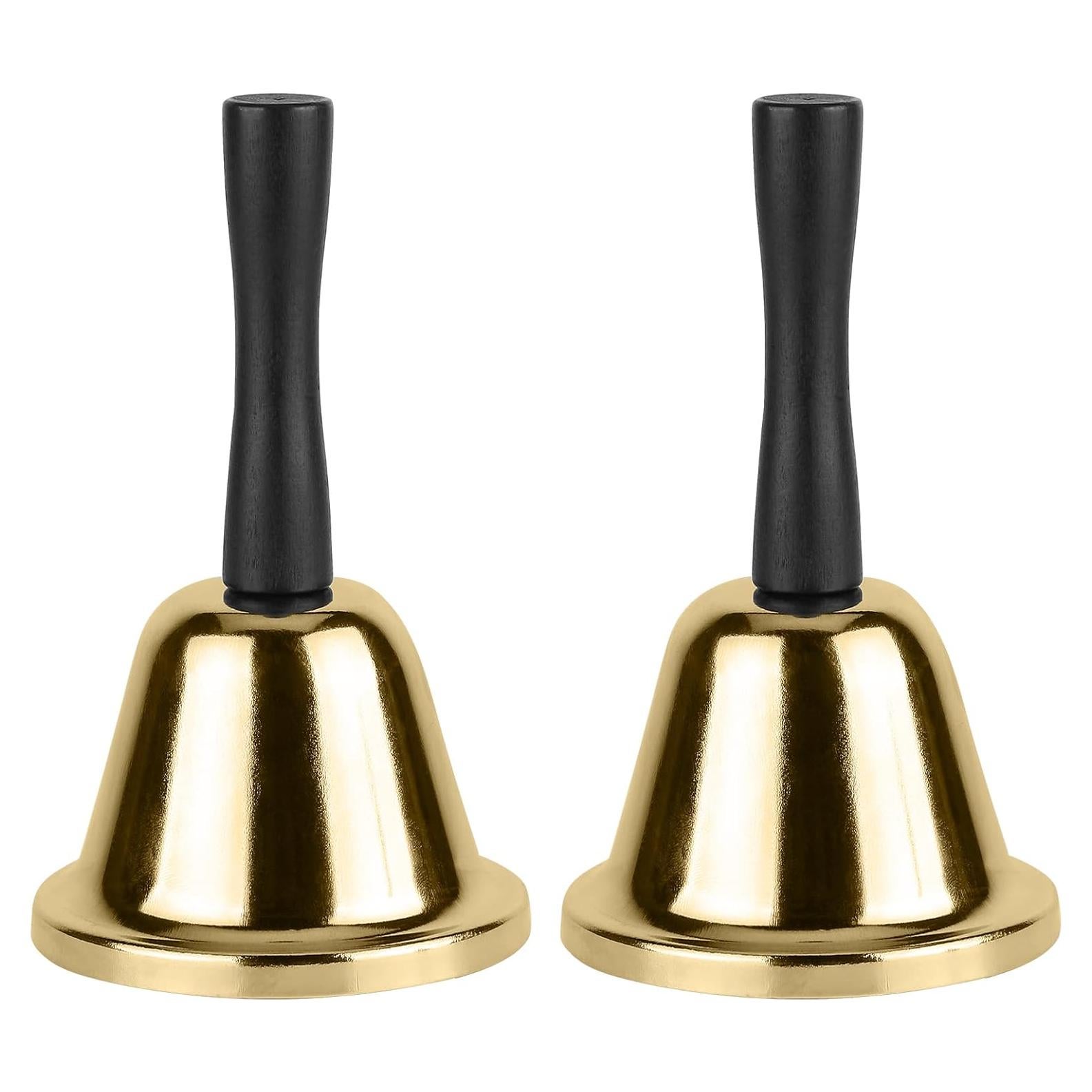 Campana de Mano MROCO Dorada, Paquete de 2 Campanas de Acero