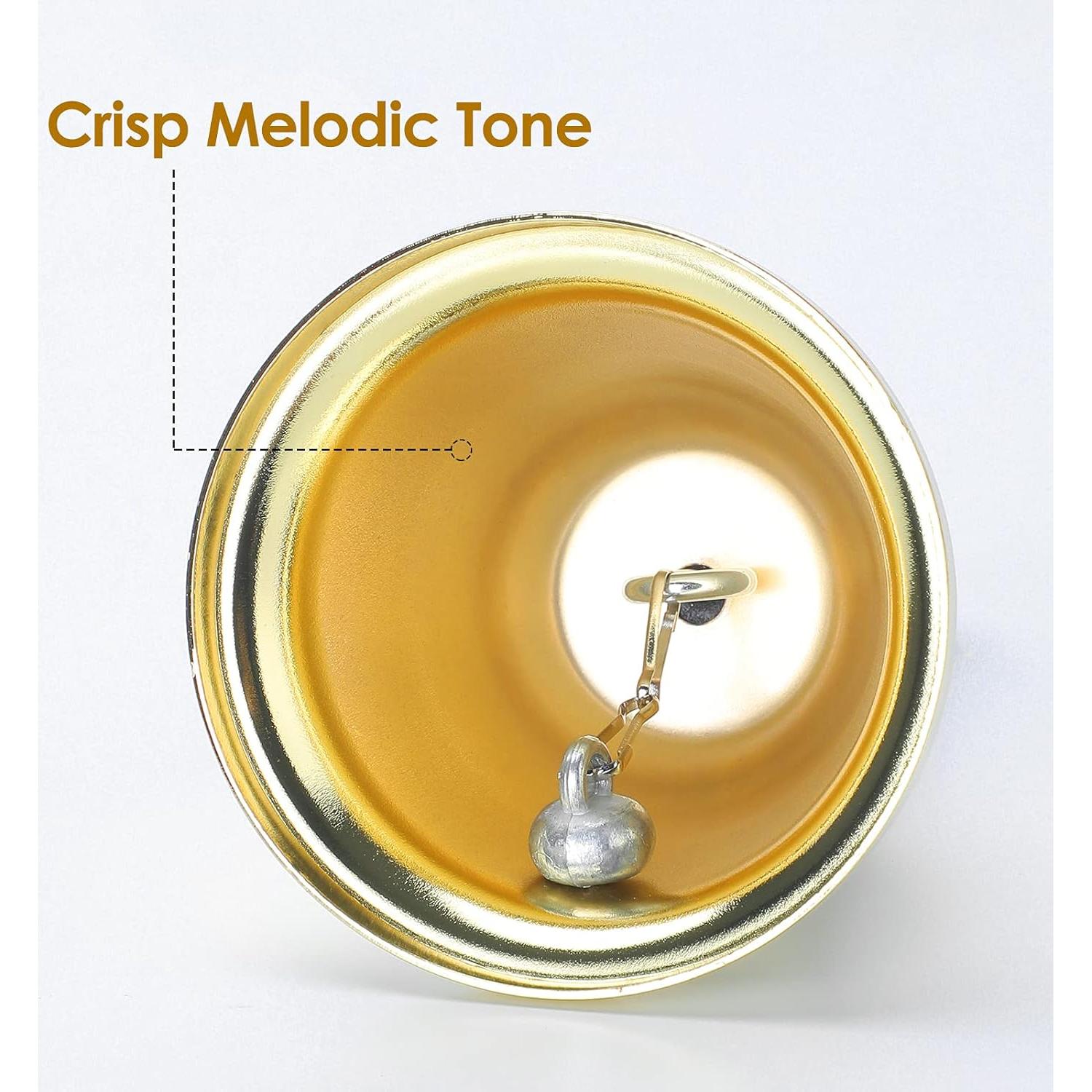 Campana de Mano MROCO Dorada, Paquete de 2 Campanas de Acero