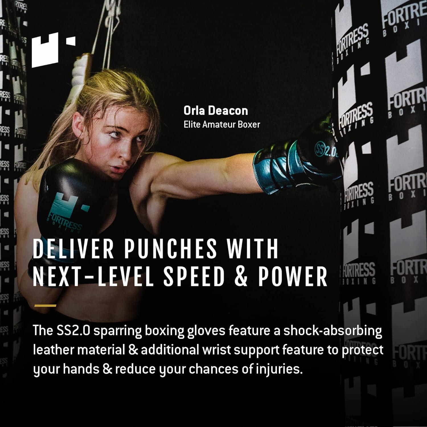 Guantes de Boxeo Fortress Boxing 12oz Cuero de Vaca Sparring