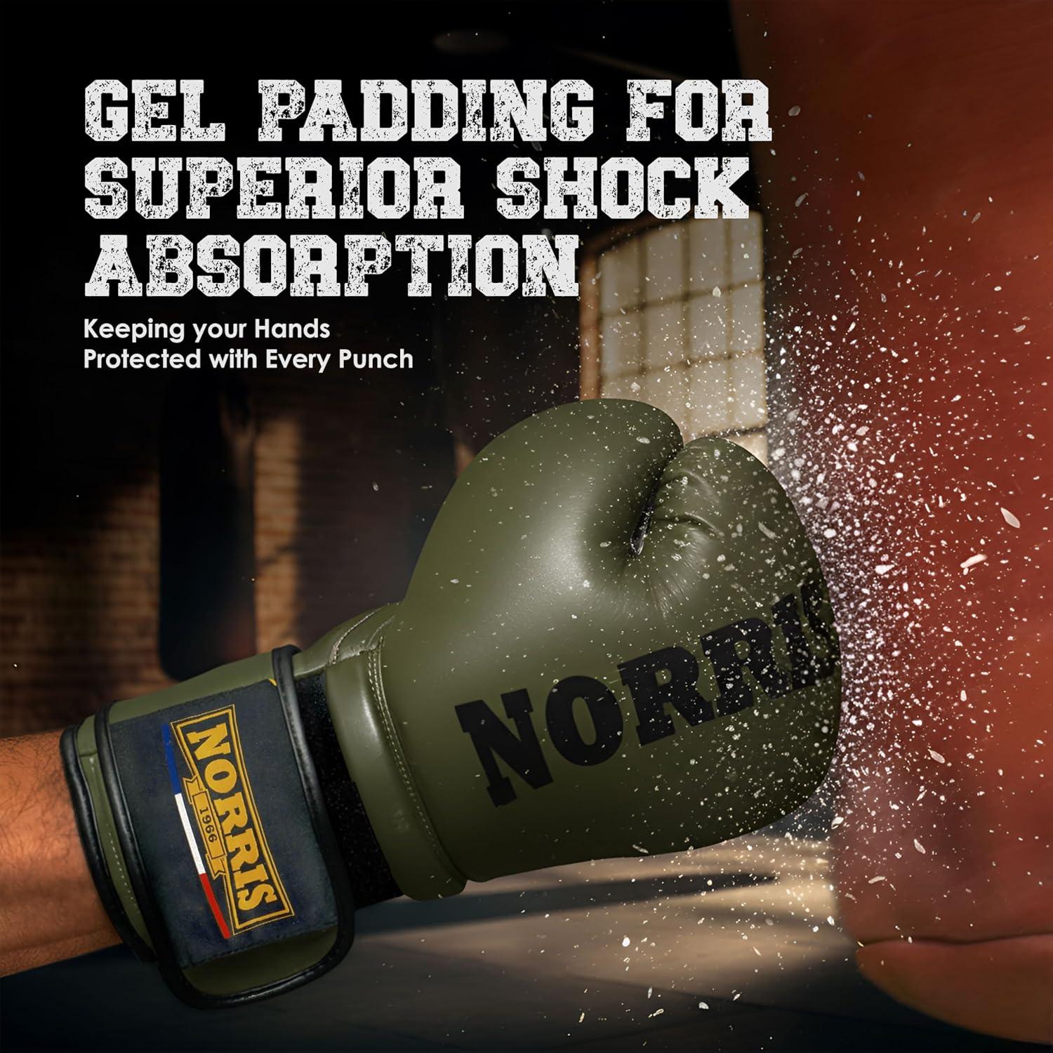 Guantes de Boxeo Sparring 14 oz NORRIS BOXING Verde y Negro