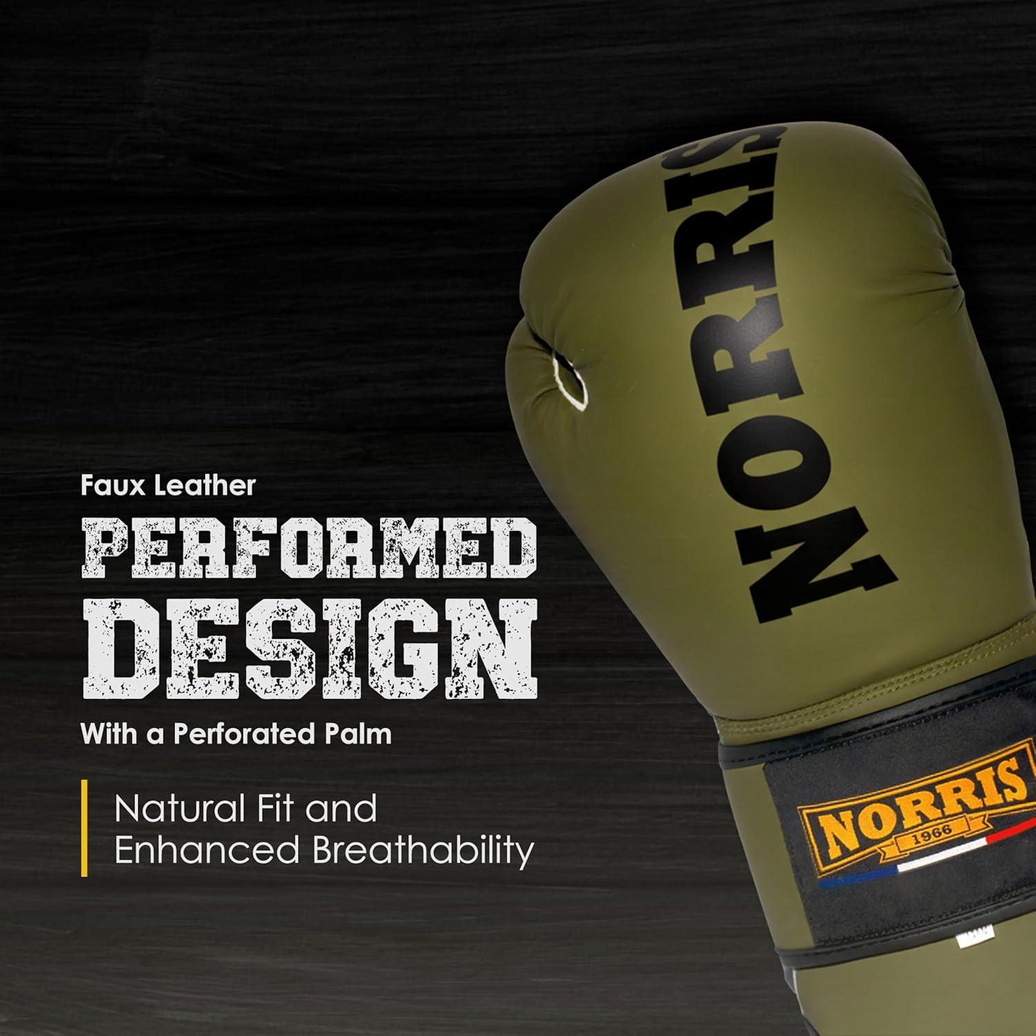 Guantes de Boxeo Sparring 14 oz NORRIS BOXING Verde y Negro