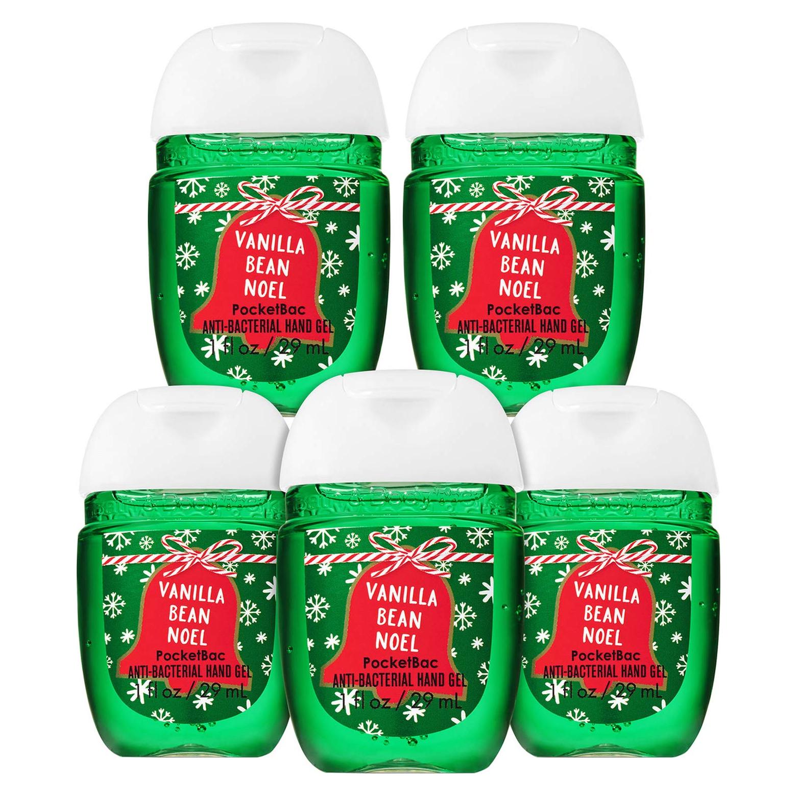 Set 5 Geles Desinfectantes de Manos Vainilla Frijol Noel 29mL
