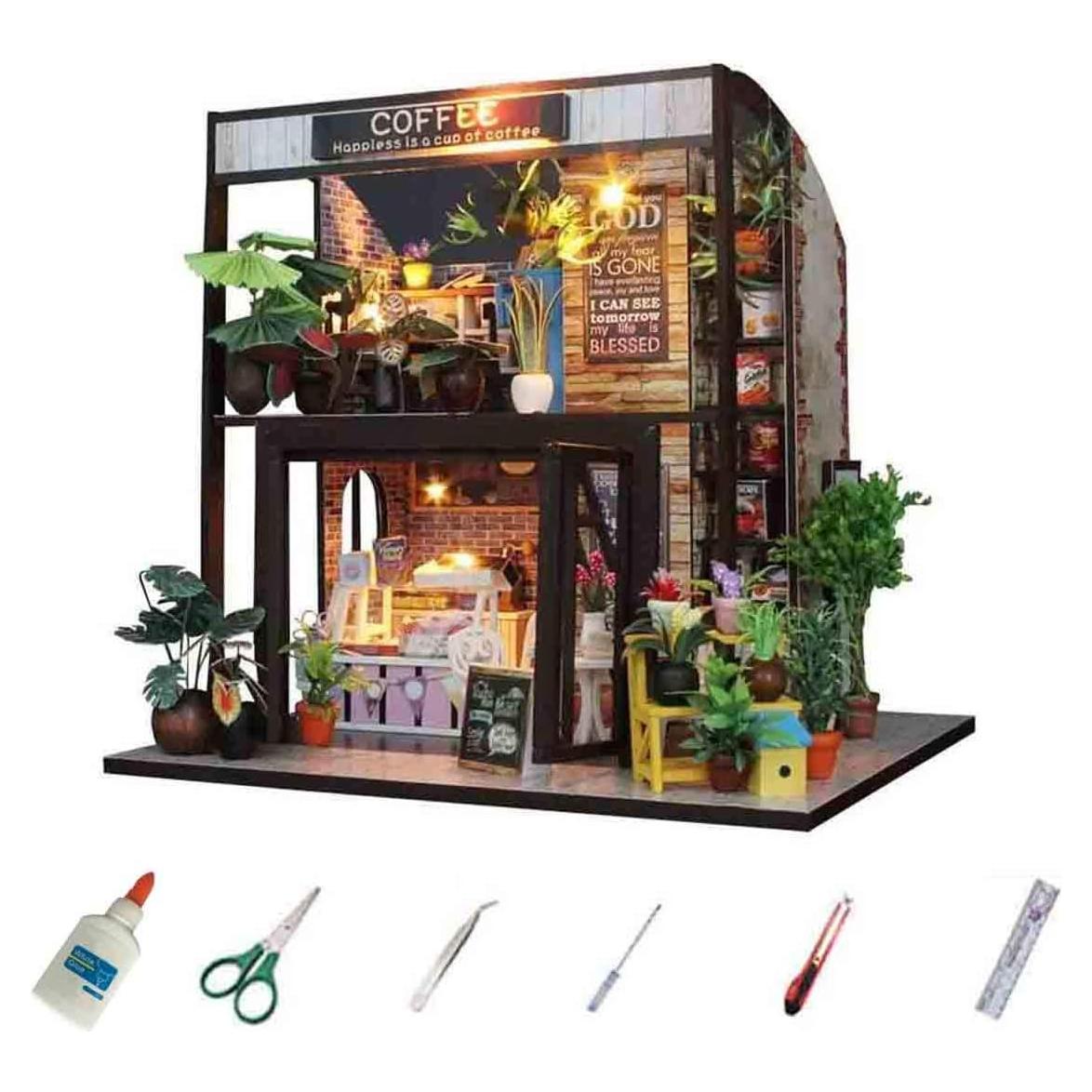 Casa de Muñecas Miniatura MAGQOO DIY con Muebles y Luz LED