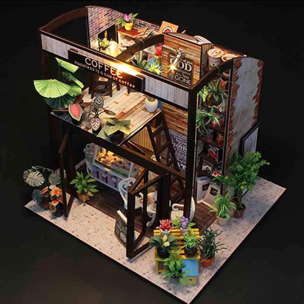 Casa de Muñecas Miniatura MAGQOO DIY con Muebles y Luz LED