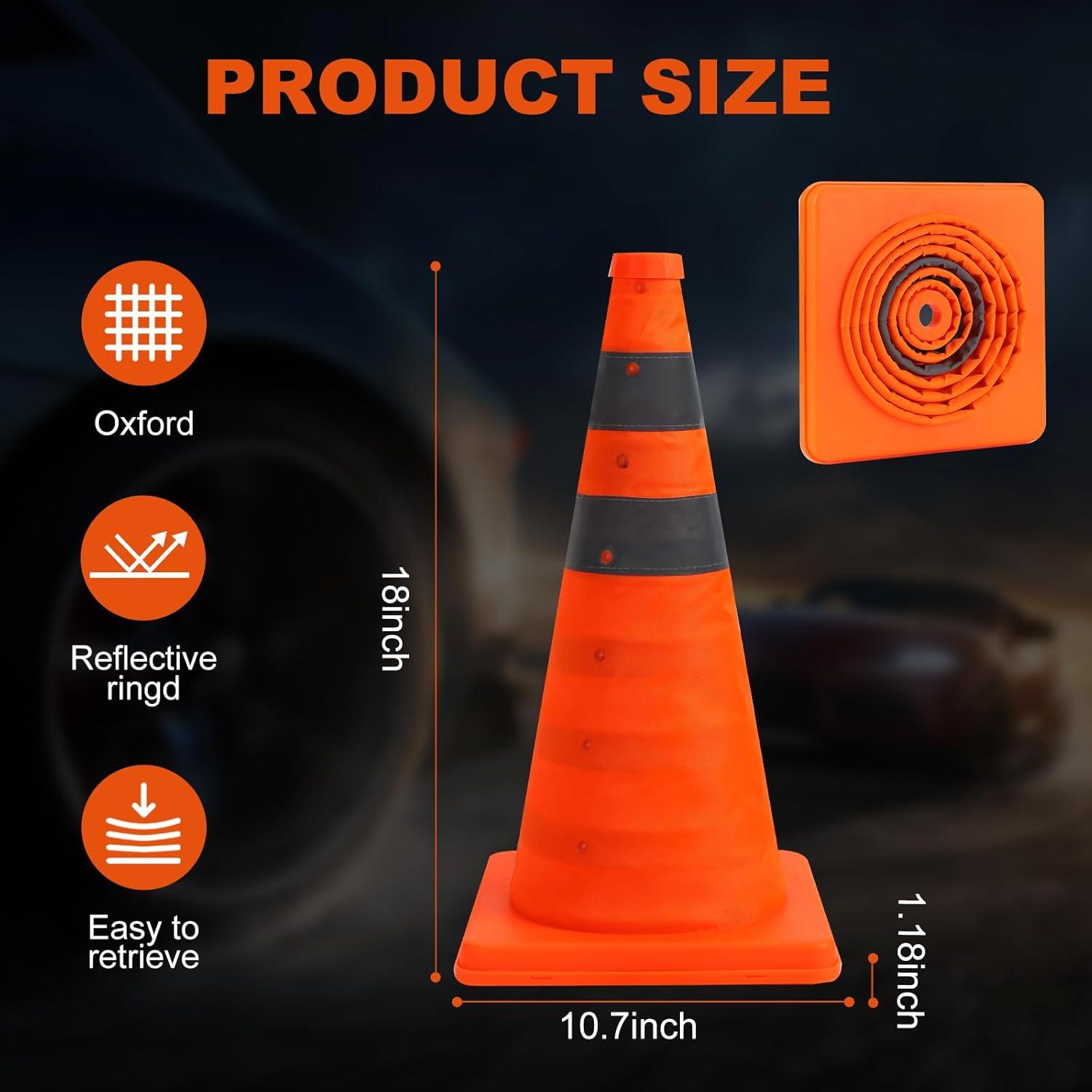 Conos de Seguridad Plegables Berverra 45.72 cm Naranjas (2 Pzs)