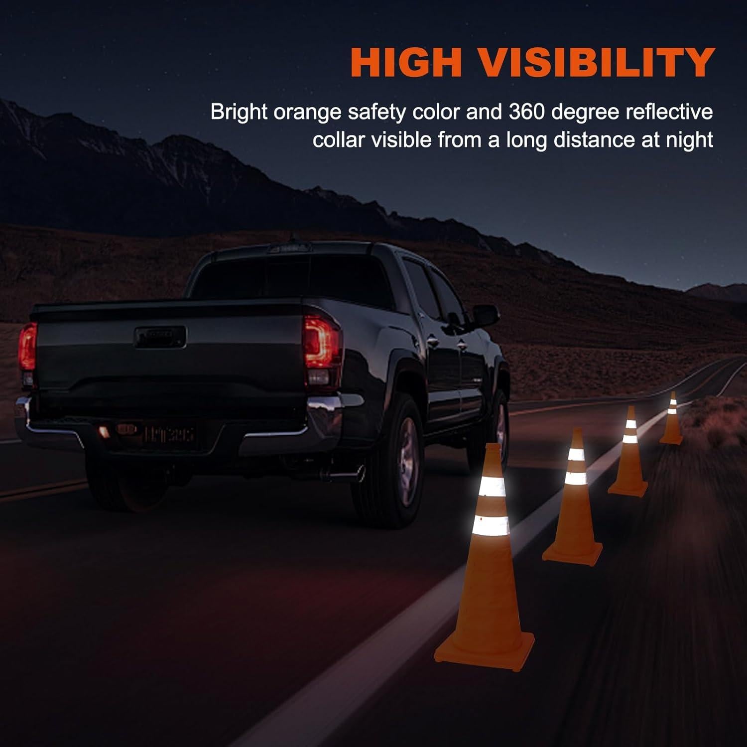 Conos de Tráfico Colapsables Naranjas Yeatruojeet - 2 Unidades 45.72 cm