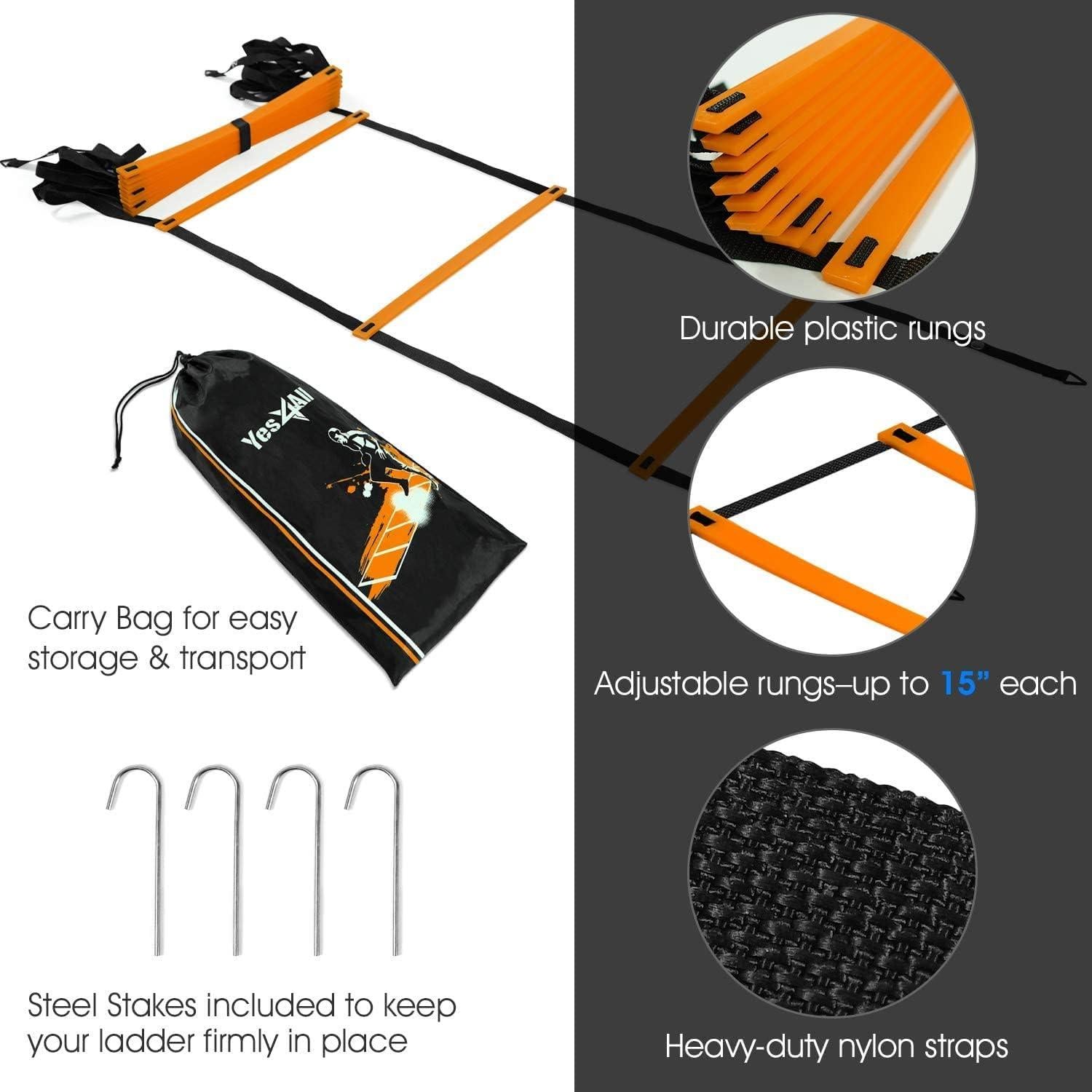 Anillos de Agilidad Hexagonales Yes4All - 6 Piezas Naranjas