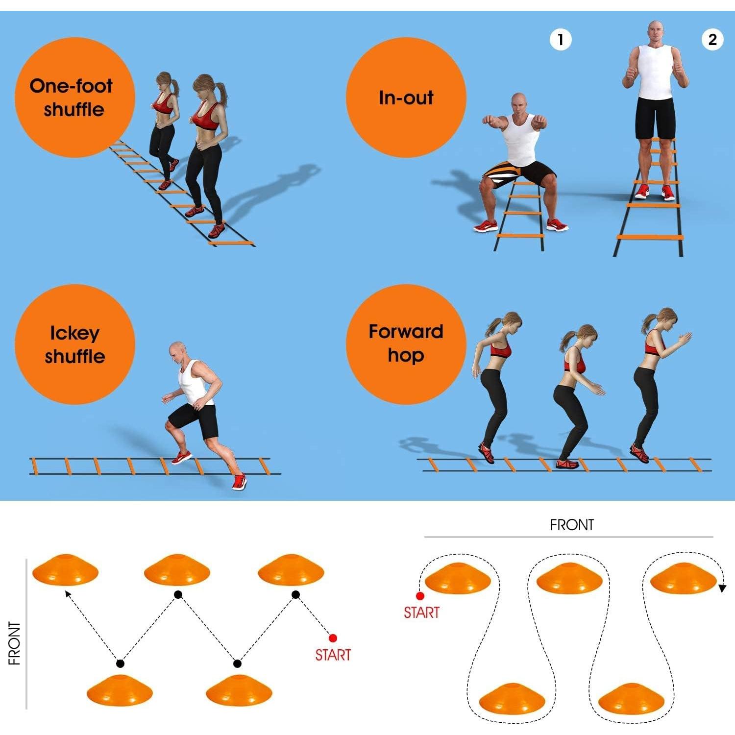Anillos de Agilidad Hexagonales Yes4All - 6 Piezas Naranjas