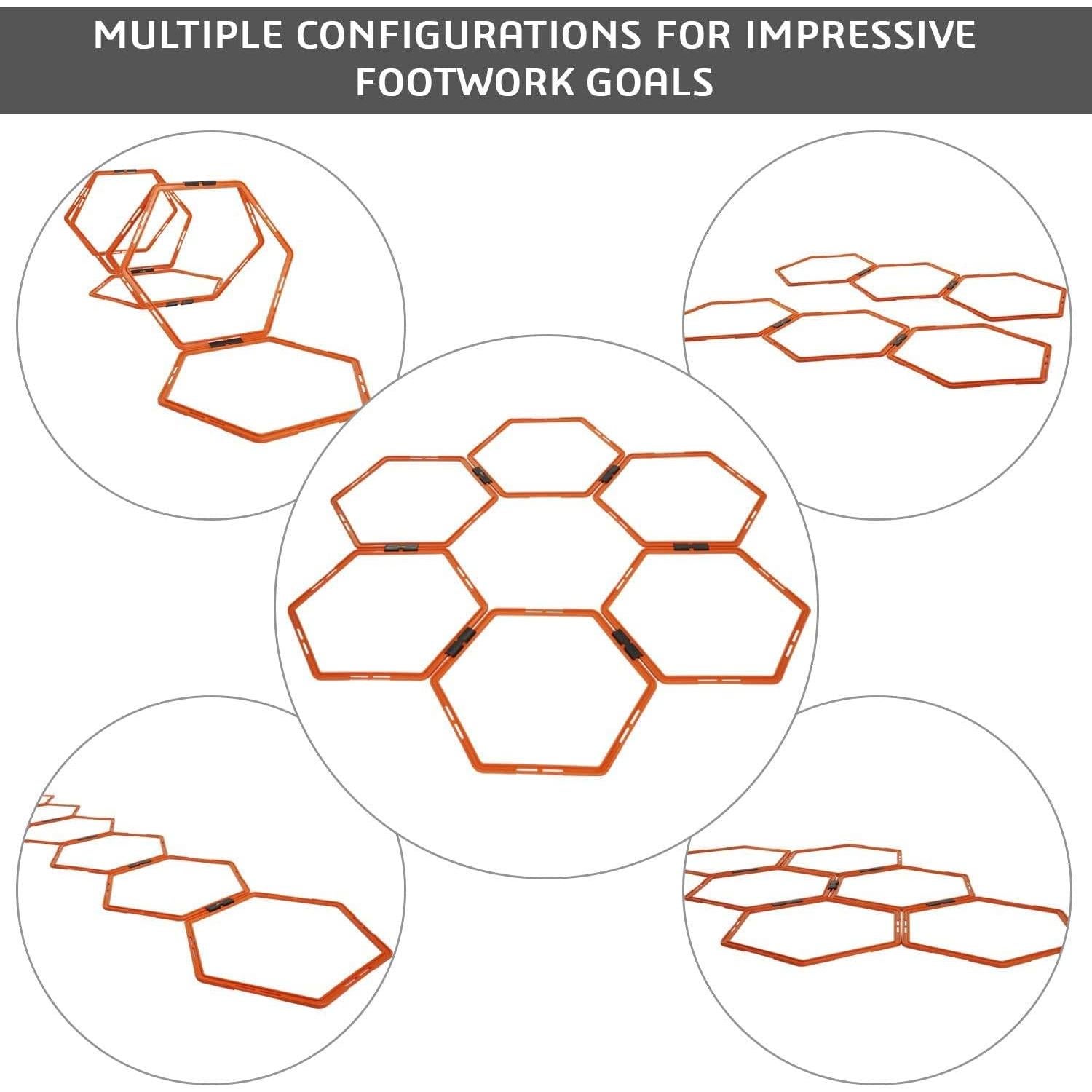 Anillos de Agilidad Hexagonales Yes4All - 6 Piezas Naranjas