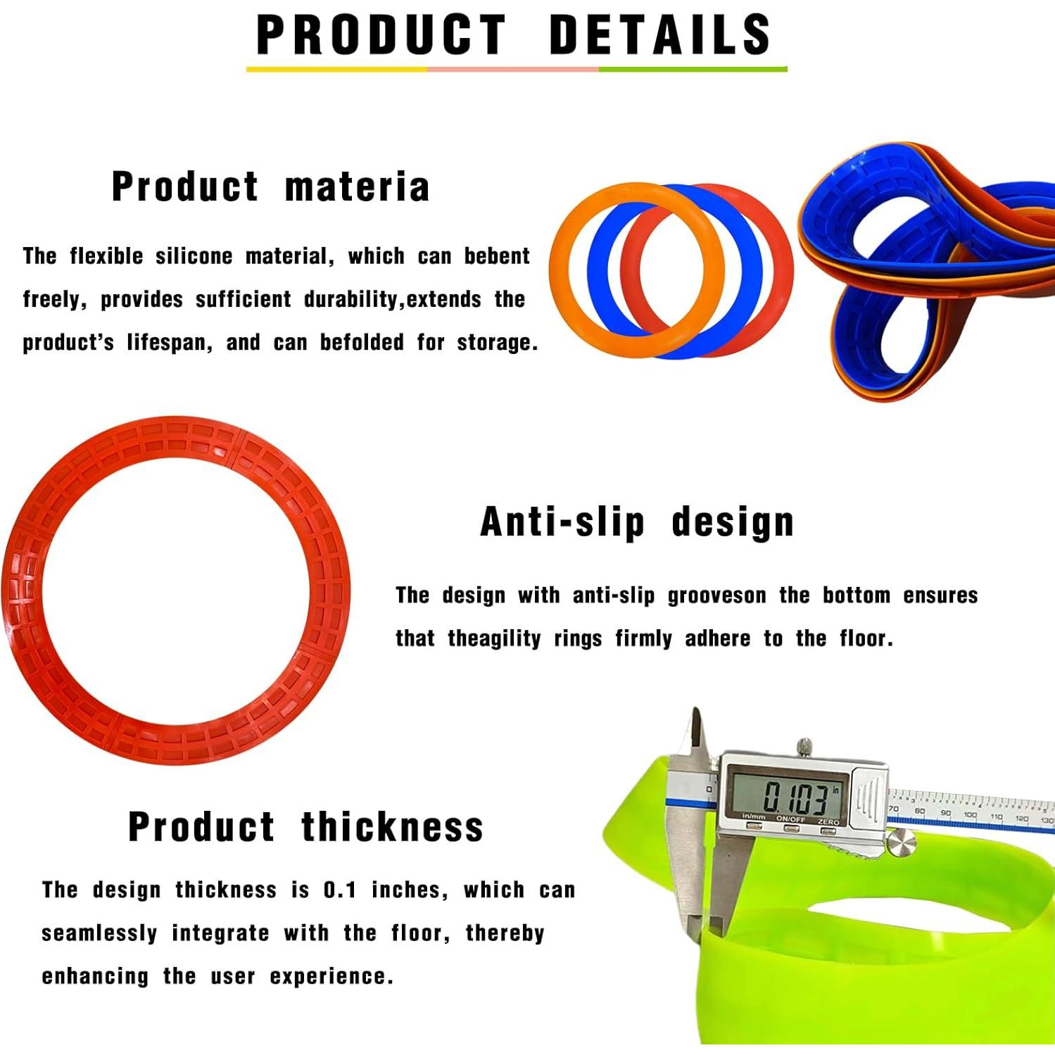 Anillo de Agilidad Antideslizante Bibahala - 3 Pcs, 47.4 cm