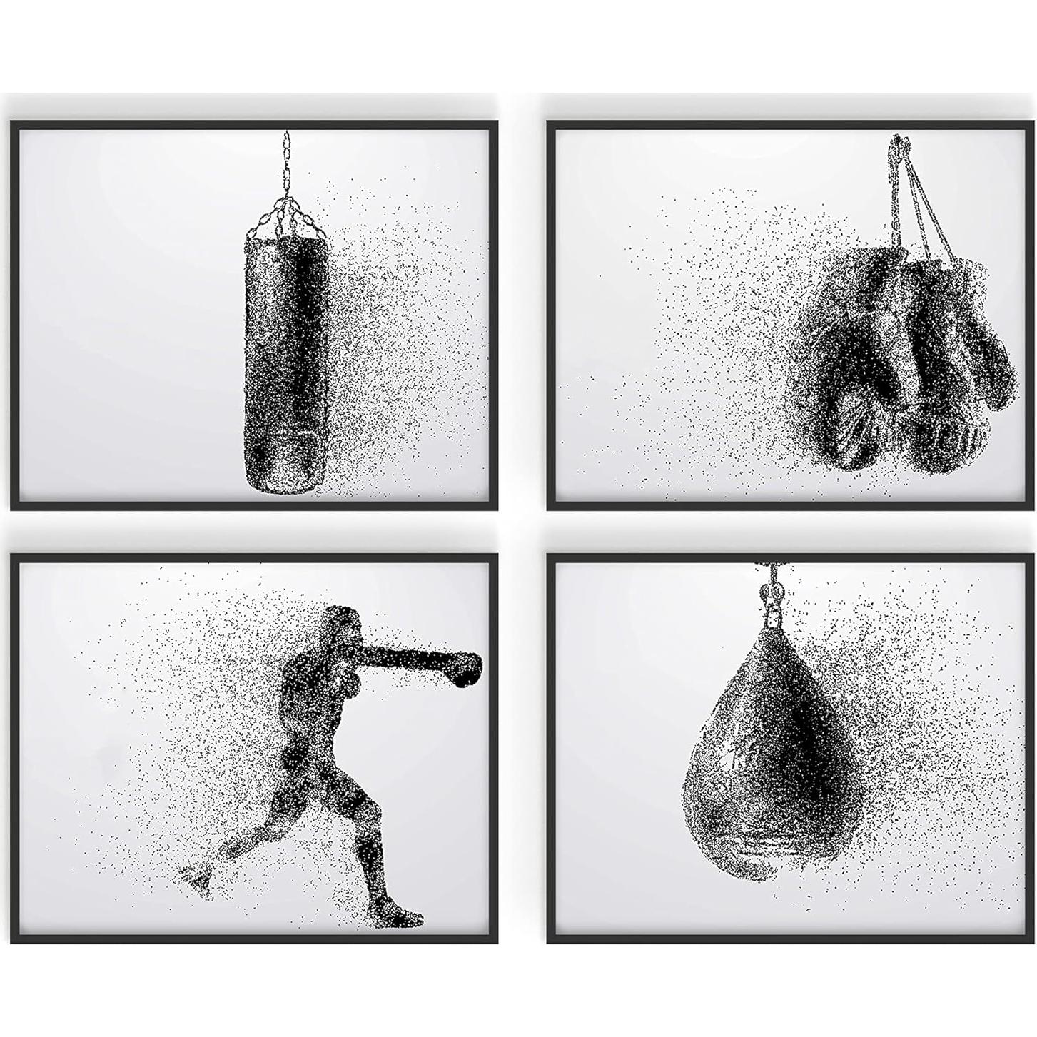 Set de 4 Pósters de Boxeo Summit Designs 20x25 cm Decoración