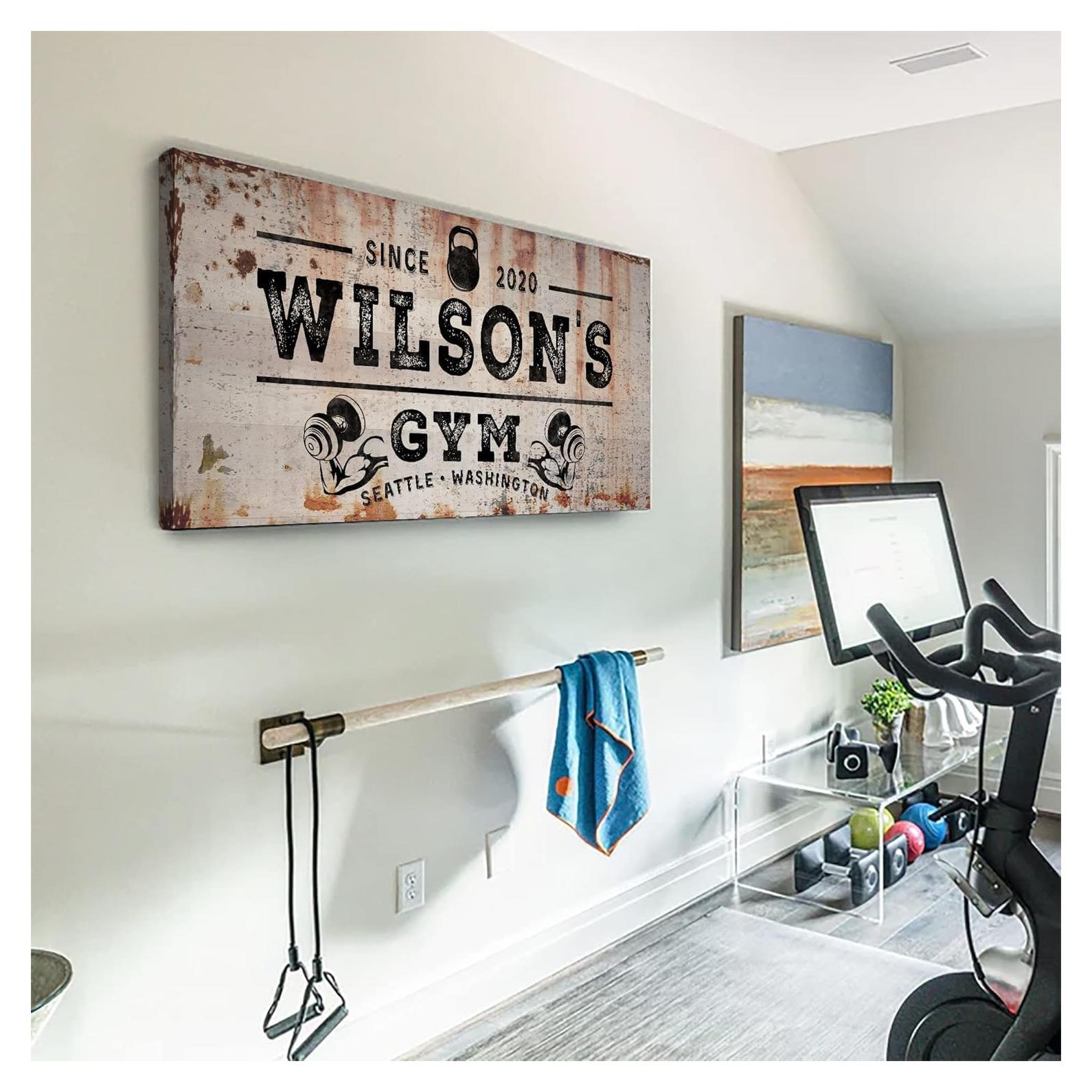 Cartel Decorativo de Gimnasio Personalizado - Lienzo Motivacional 50.8x25.4cm