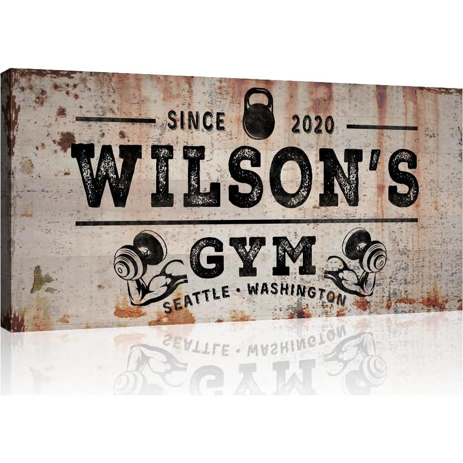 Cartel Decorativo de Gimnasio Personalizado - Lienzo Motivacional 50.8x25.4cm