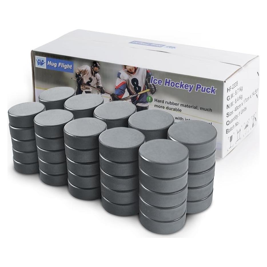 Pucks de Hockey Hug Flight 50 Unidades Caucho Negro