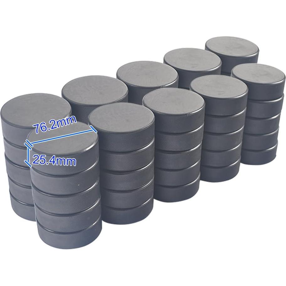 Pucks de Hockey Hug Flight 50 Unidades Caucho Negro