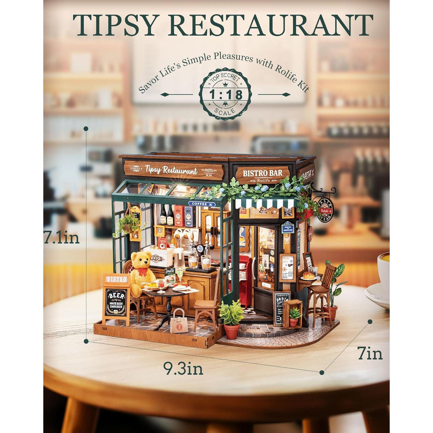 Rolife Kit Casa Miniatura DIY 1:18 Cafetería con LED