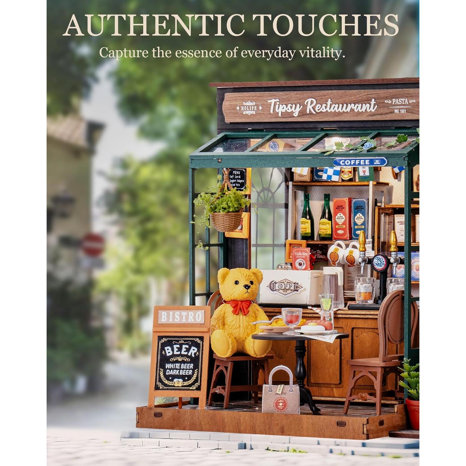 Rolife Kit Casa Miniatura DIY 1:18 Cafetería con LED