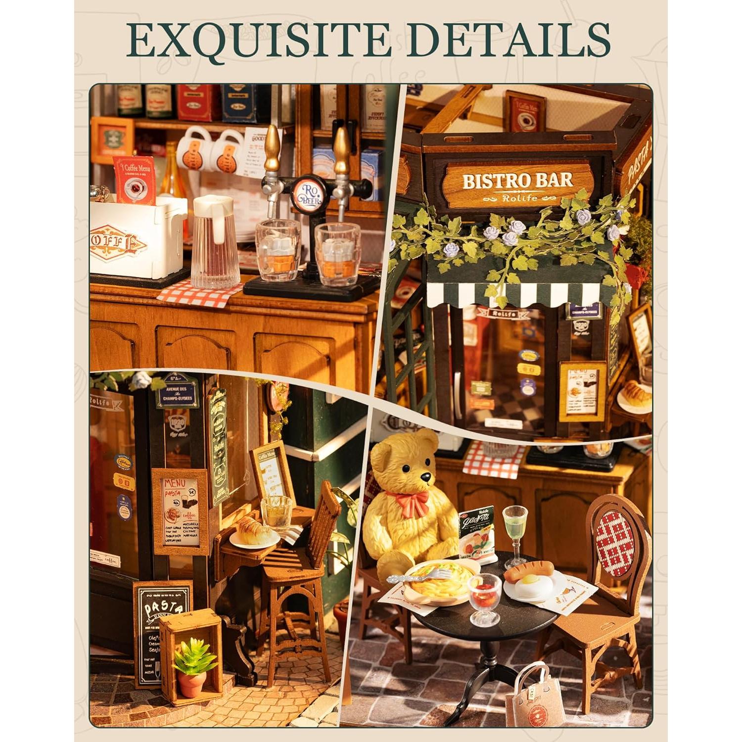 Rolife Kit Casa Miniatura DIY 1:18 Cafetería con LED